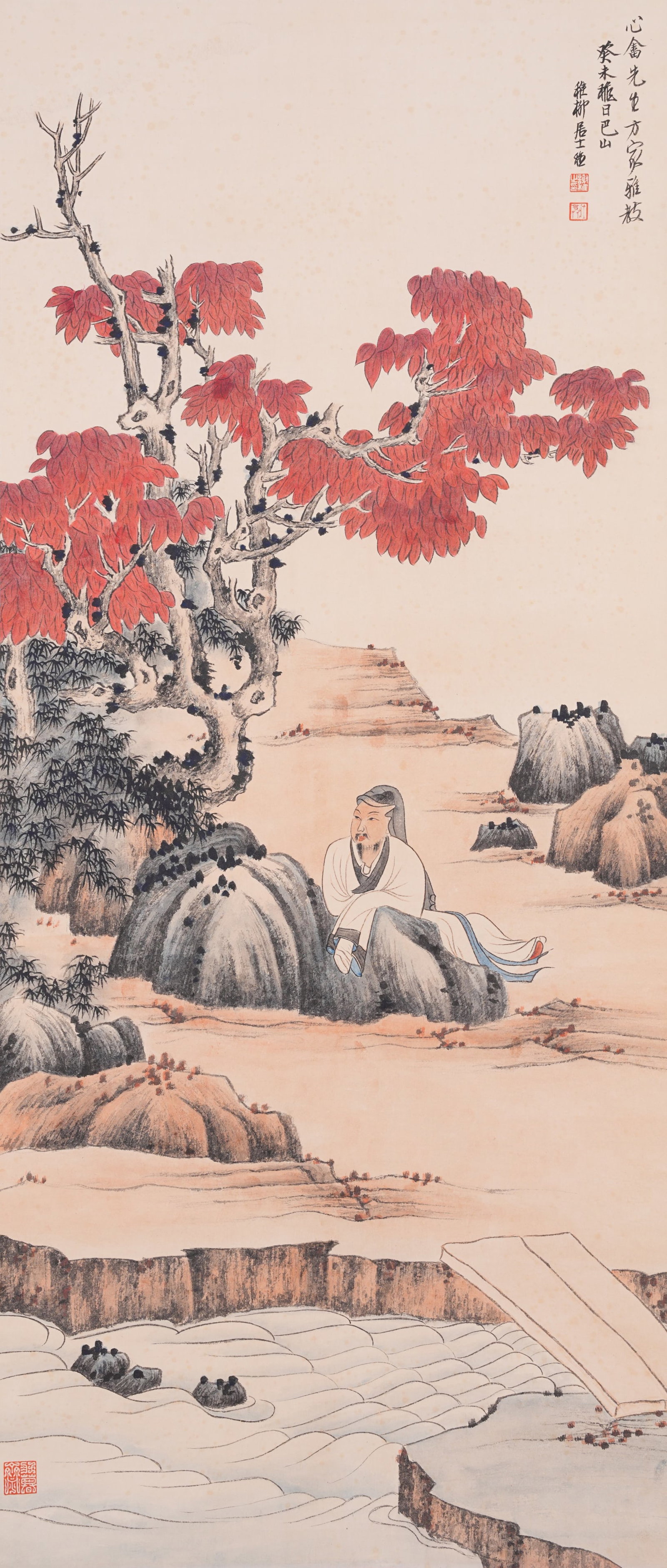 A SCHOLAR PAINTING ON PAPER BY XIE ZHILIU.謝稚柳 (1 of 9)