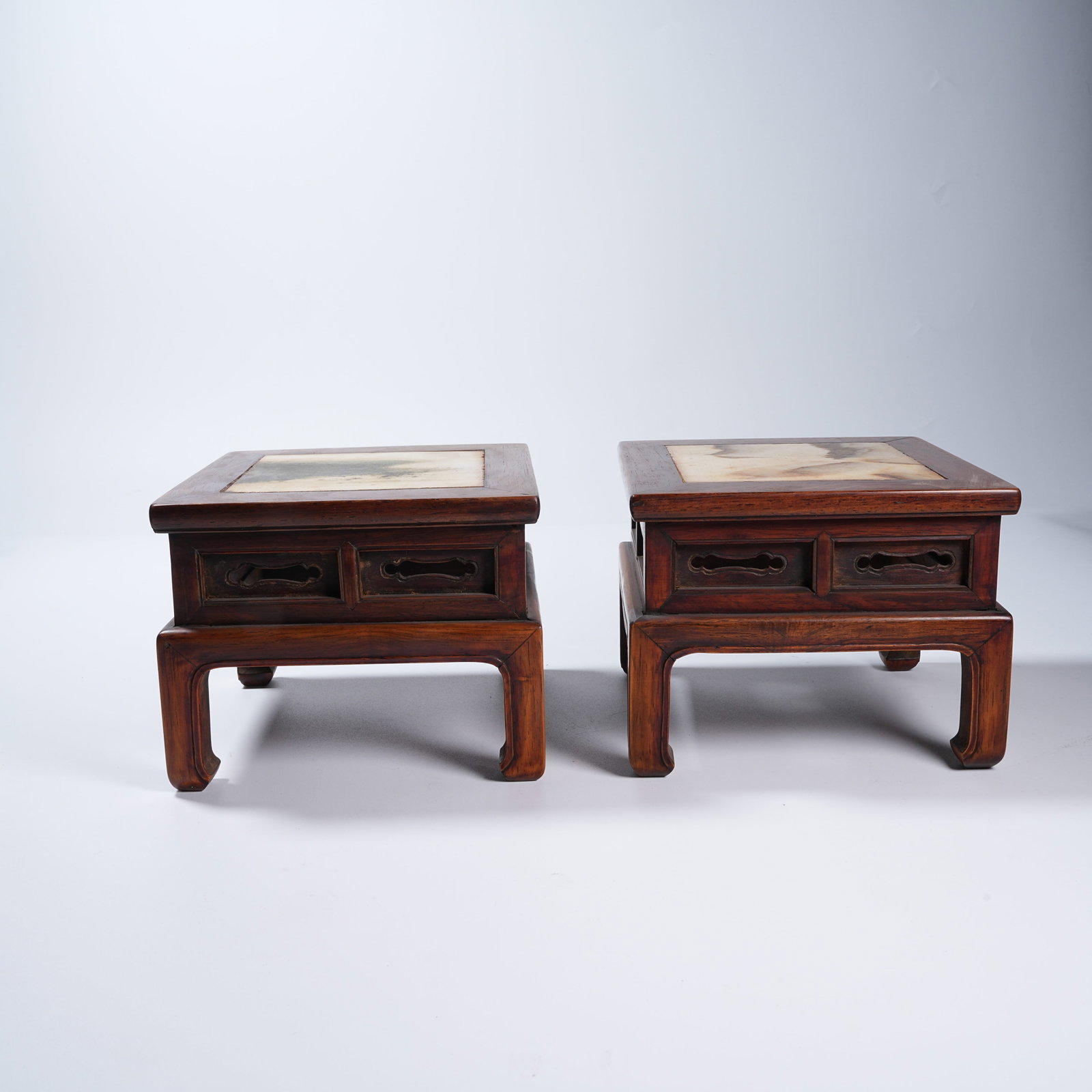 A HUANGHUALI BASE INLAID WITH MARBLE (1 of 10)