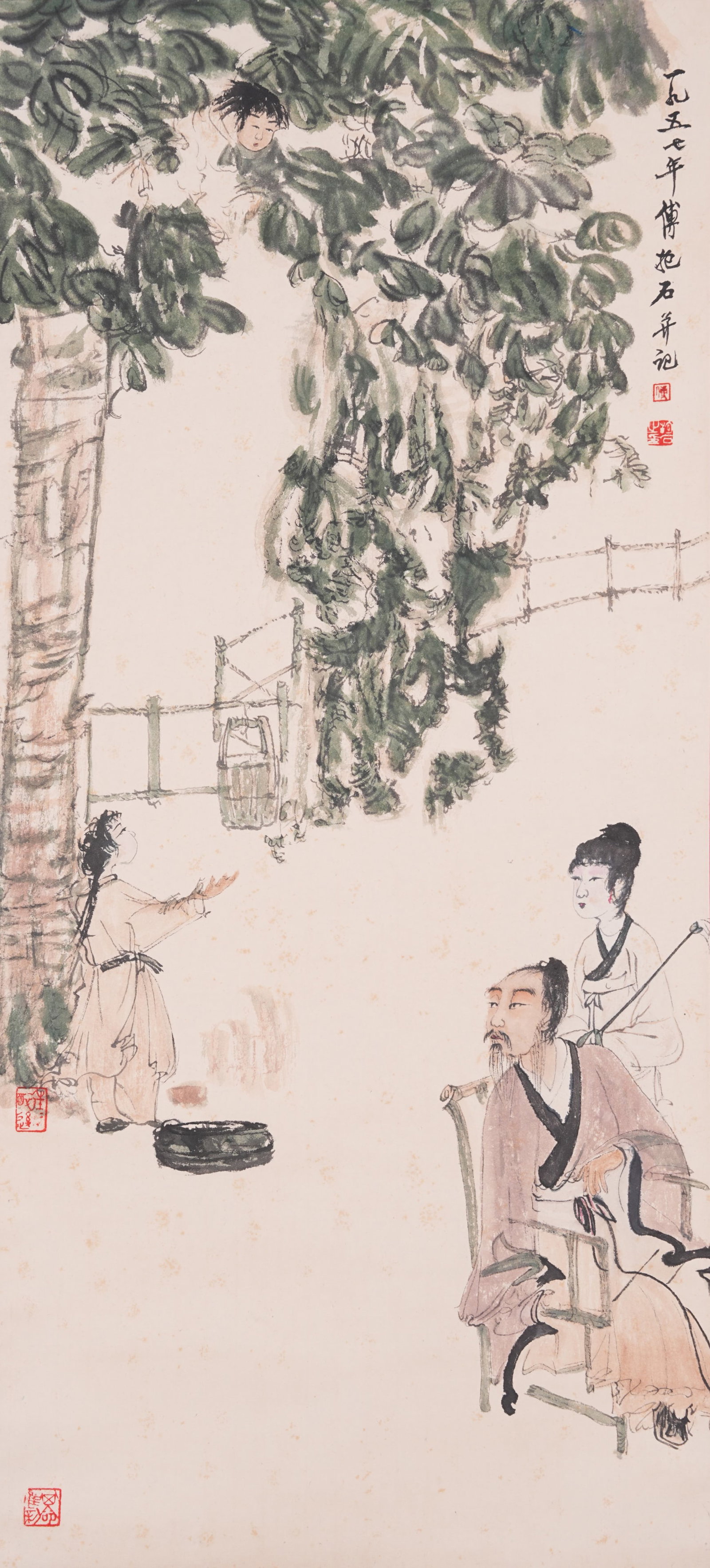 A FIGURE PAINTING ON PAPER BY FU BAOSHI.傅抱石 (1 of 9)