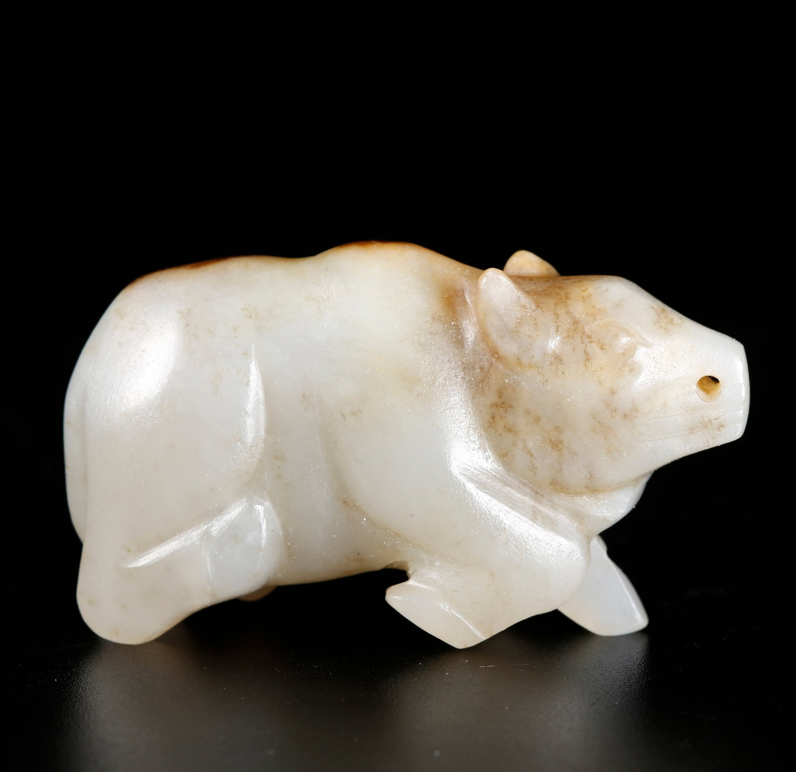 A BEAST-SHAPED PENDANT CARVED FROM HETIAN JADE (1 of 10)