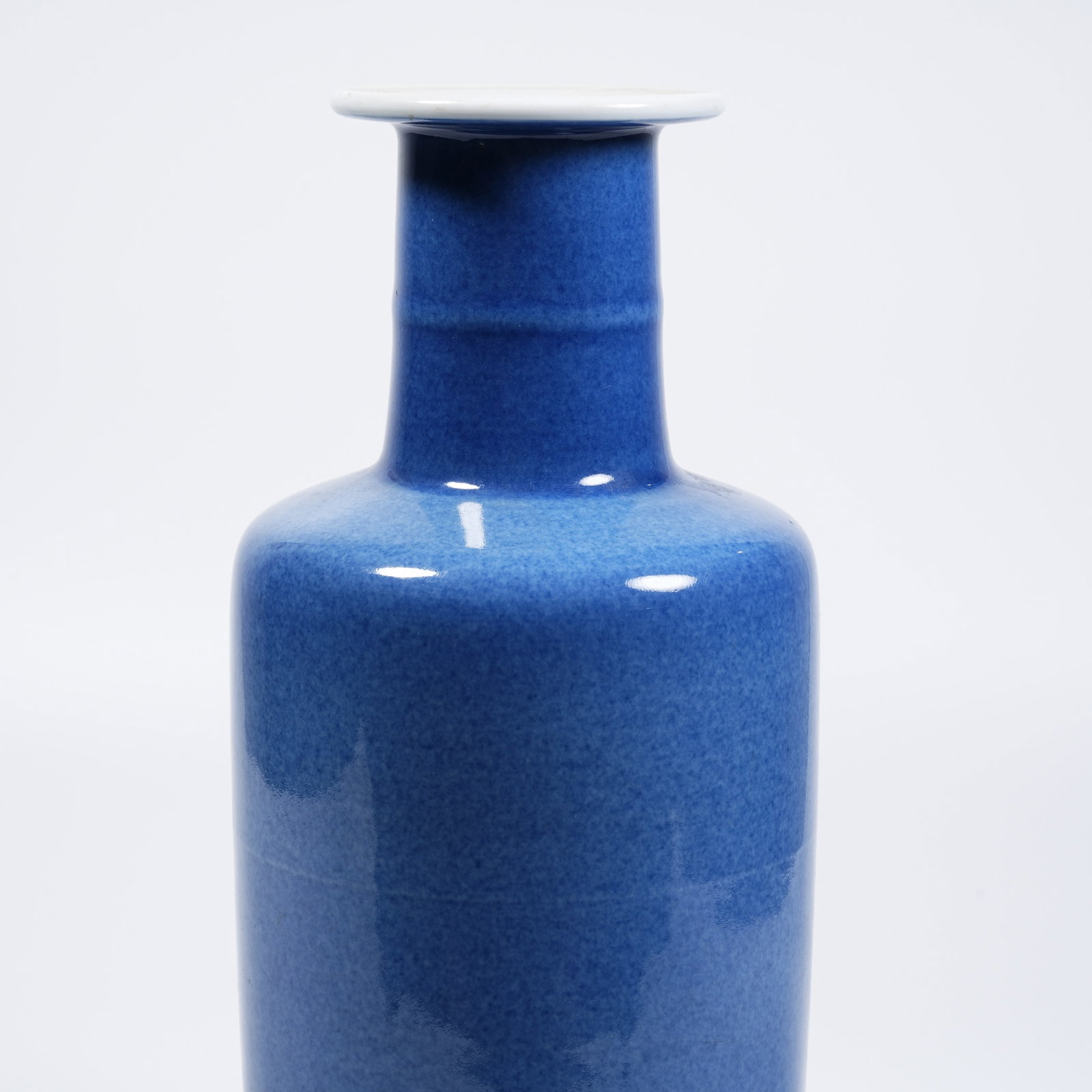 A SPLASHED BLUE GLAZE MALLET-SHAPED VASE - 2