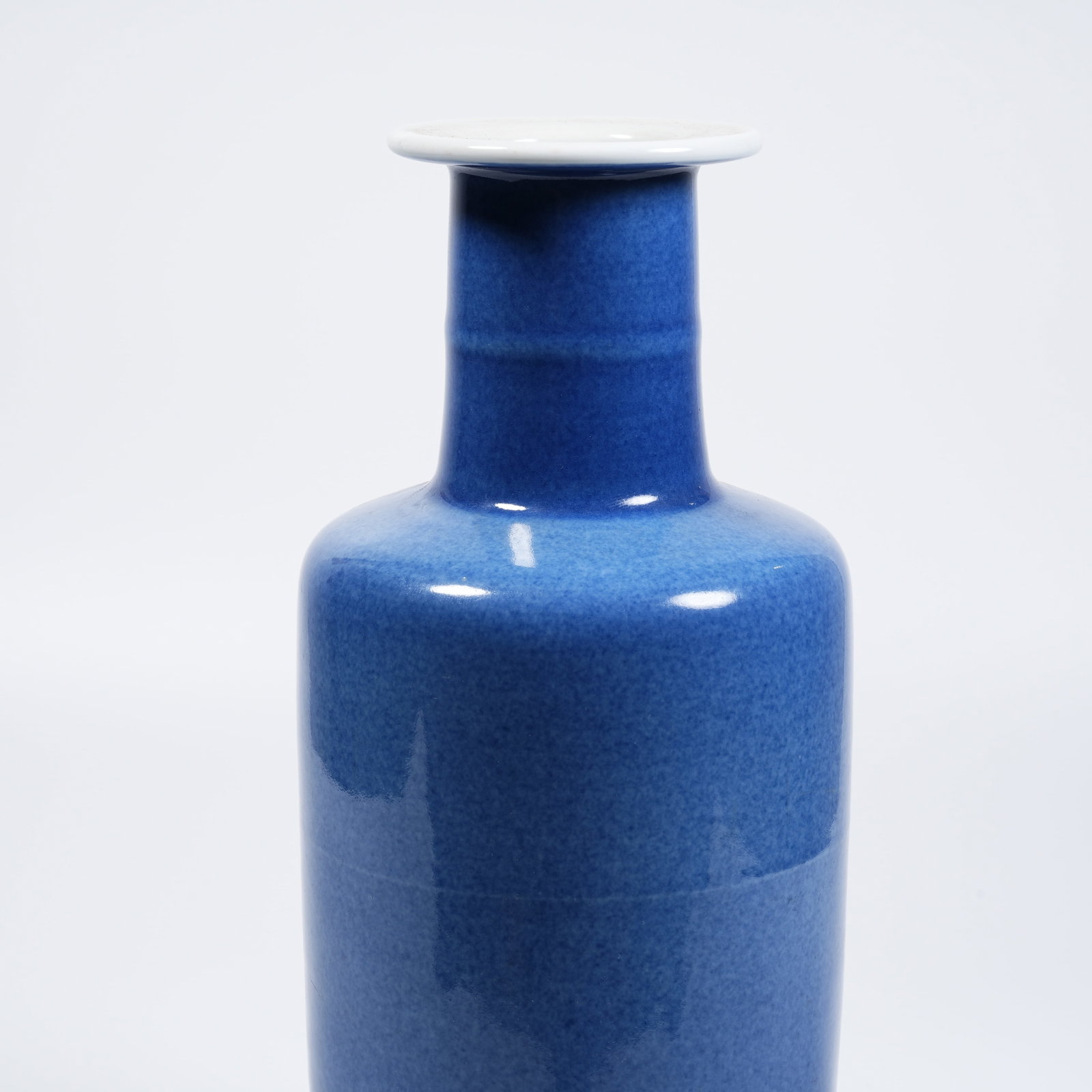 A SPLASHED BLUE GLAZE MALLET-SHAPED VASE - 4