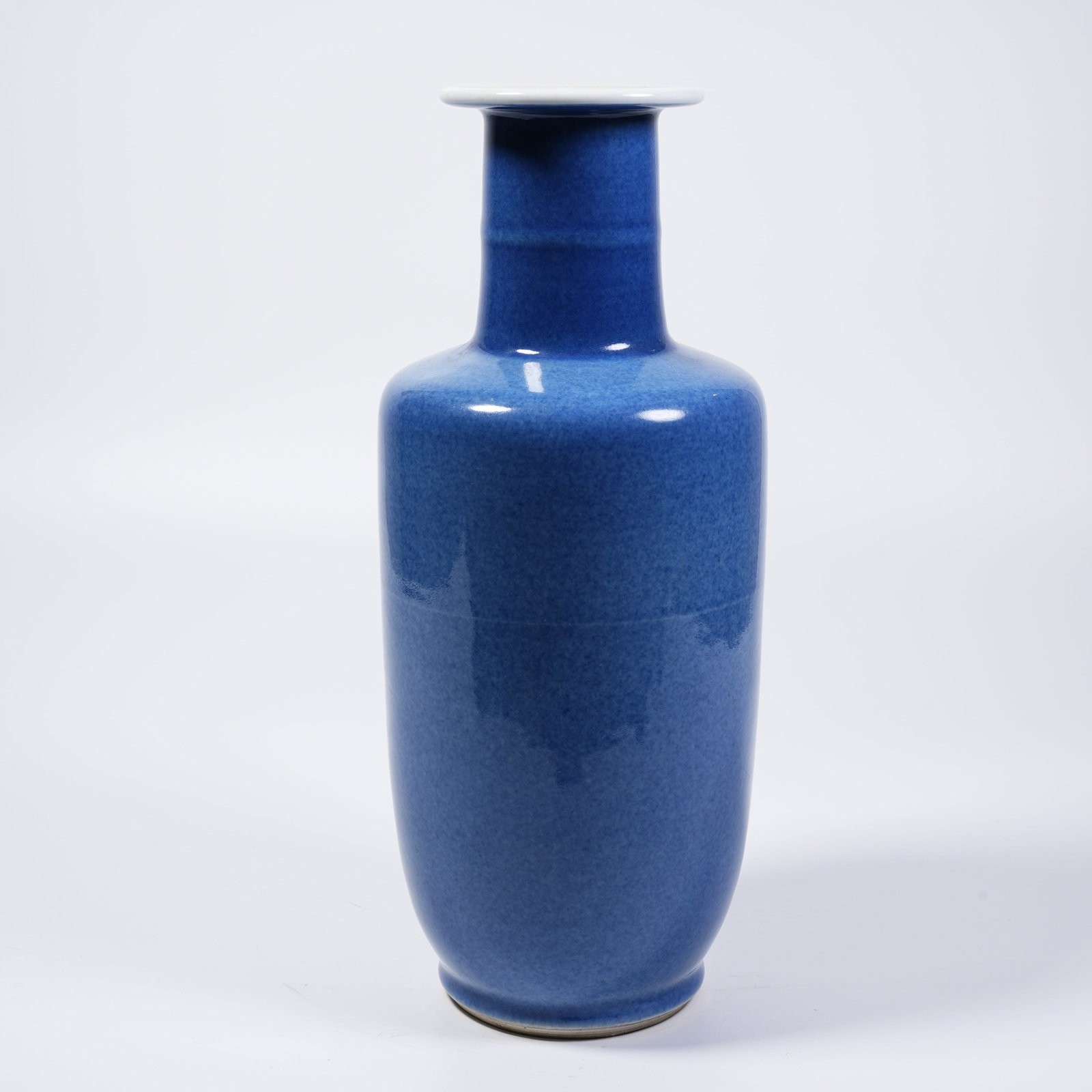 A SPLASHED BLUE GLAZE MALLET-SHAPED VASE - 5
