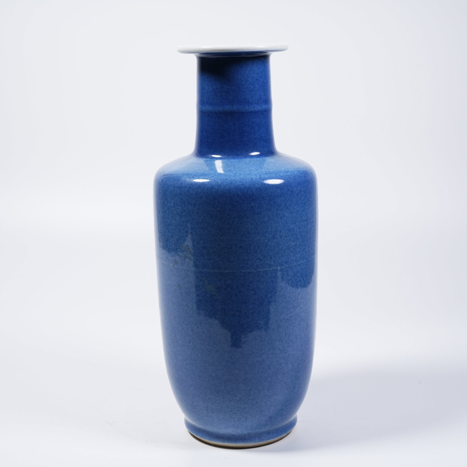 A SPLASHED BLUE GLAZE MALLET-SHAPED VASE - 7