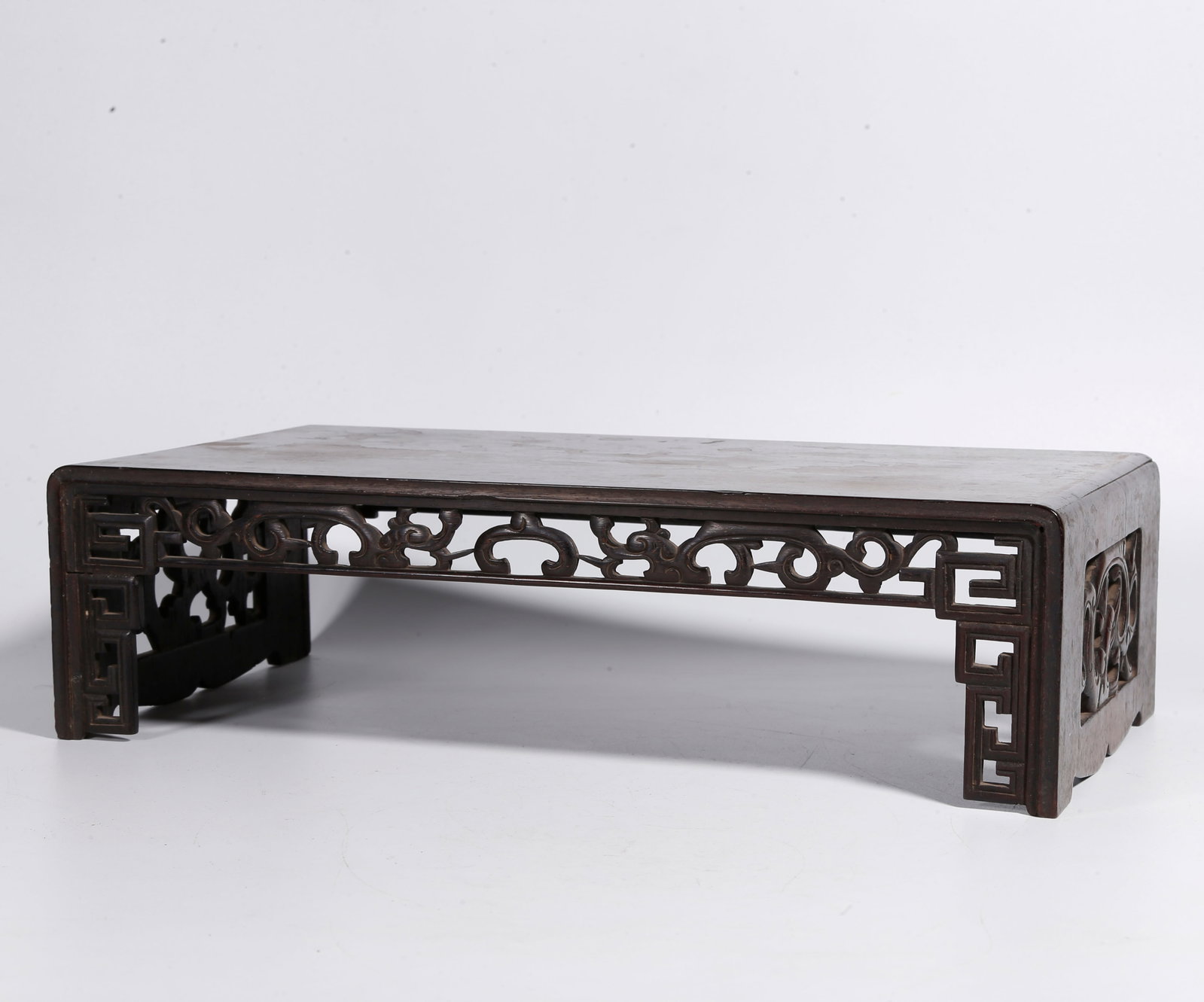 A RED SANDALWOOD CARVED SMALL STAND (1 of 10)