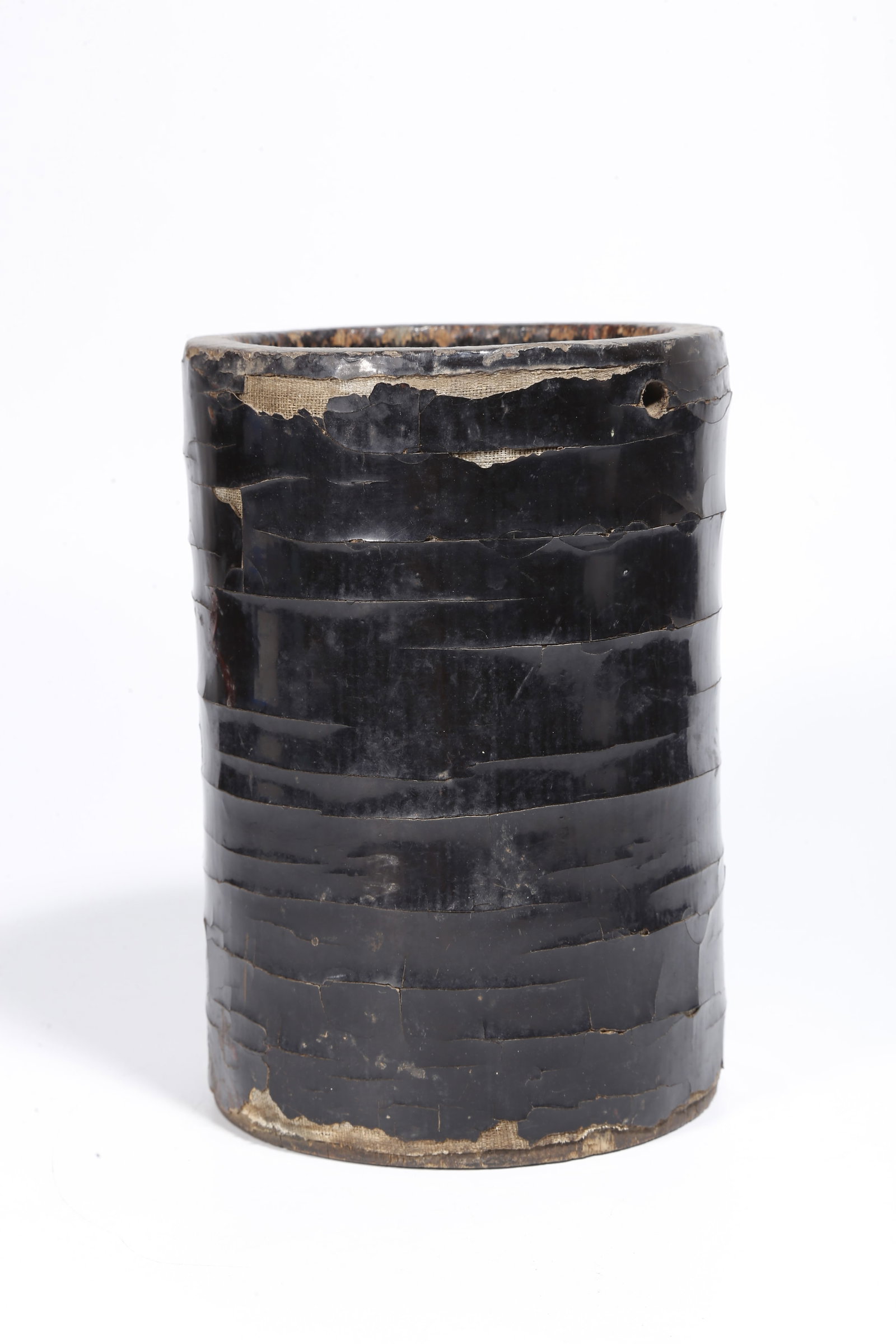 A LACQUER FLORAL PATTERN BRUSH POT - 5
