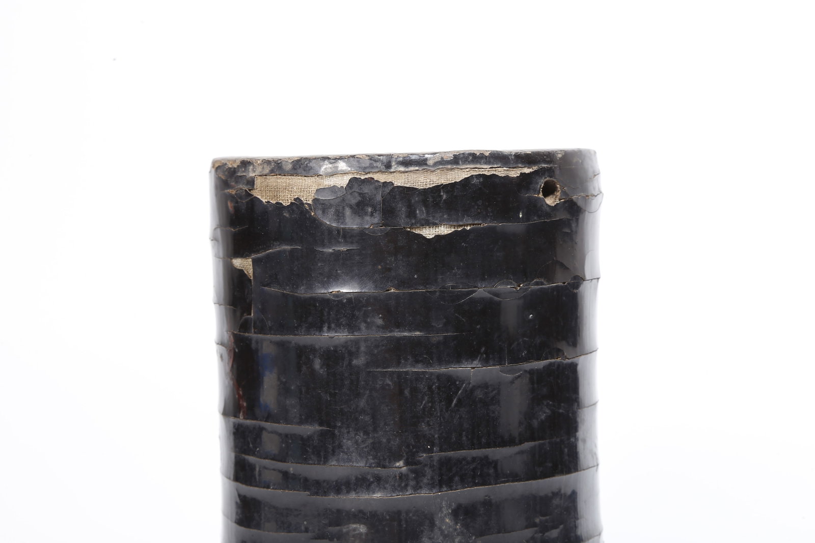 A LACQUER FLORAL PATTERN BRUSH POT - 6