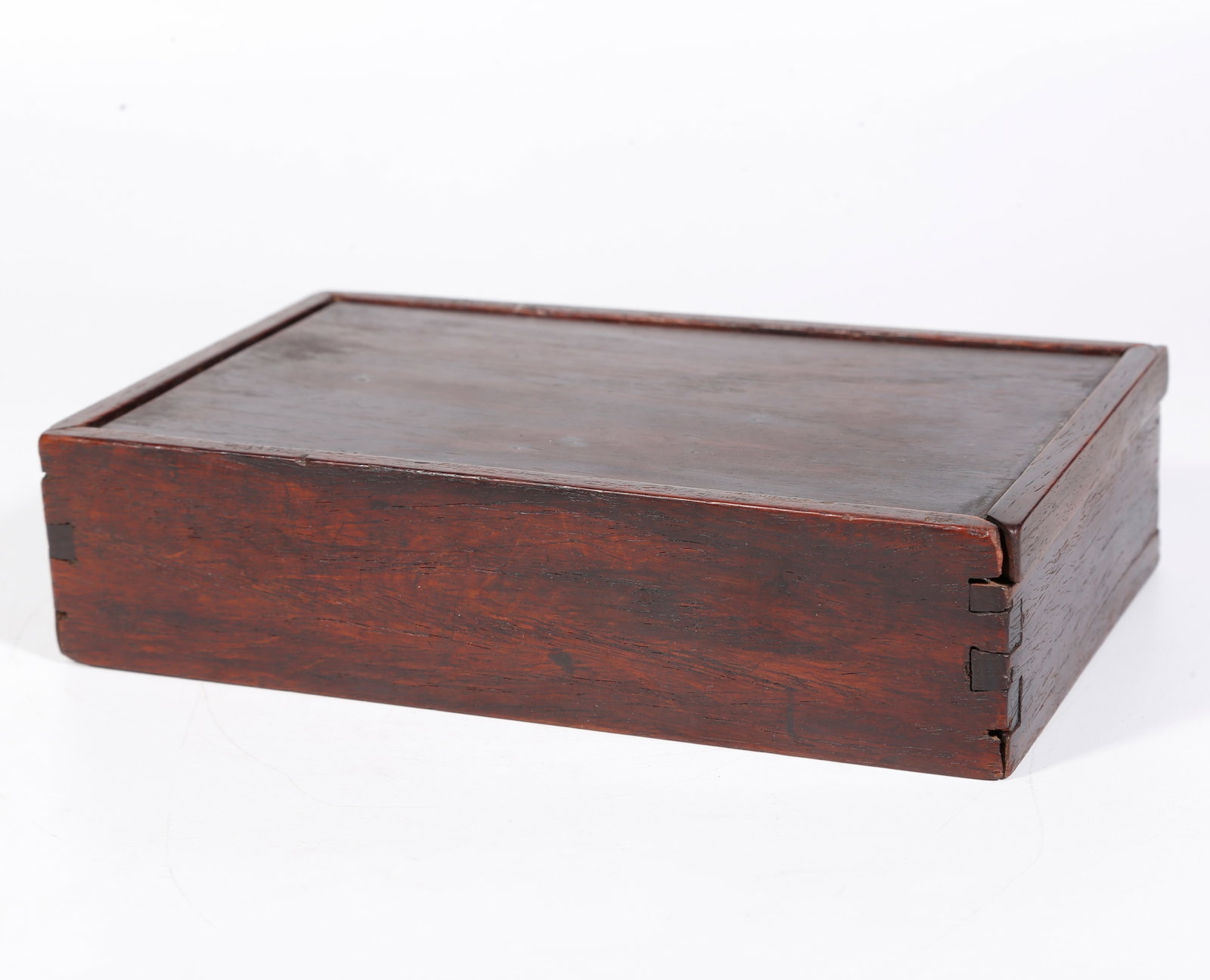A RED SANDALWOOD COVERED BOX: Red Sandalwood Covered Box