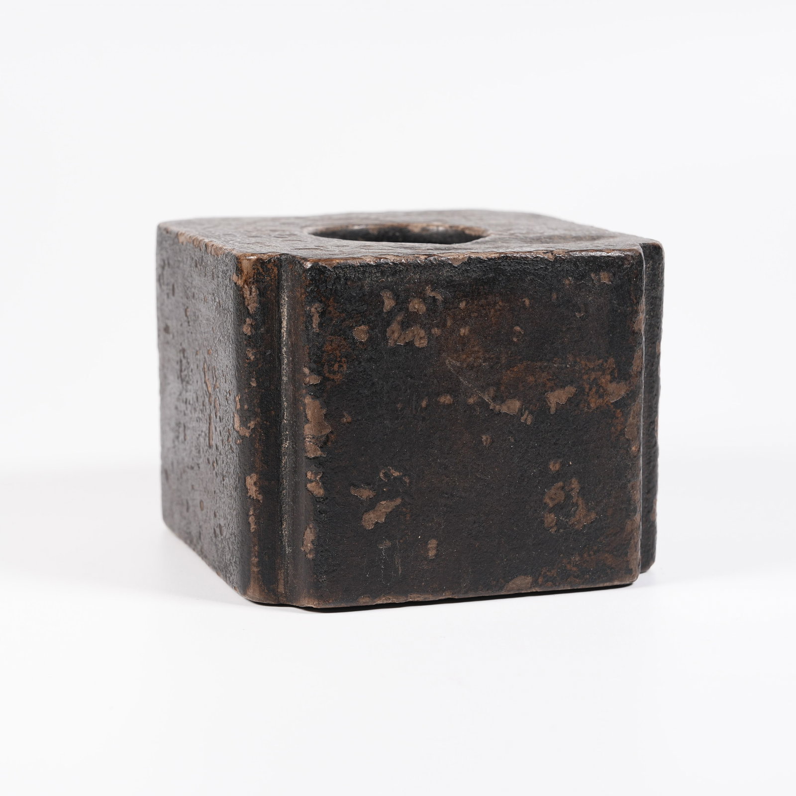 A SQUARE BLUESTONE ANGLED WATER VESSEL (1 of 9)