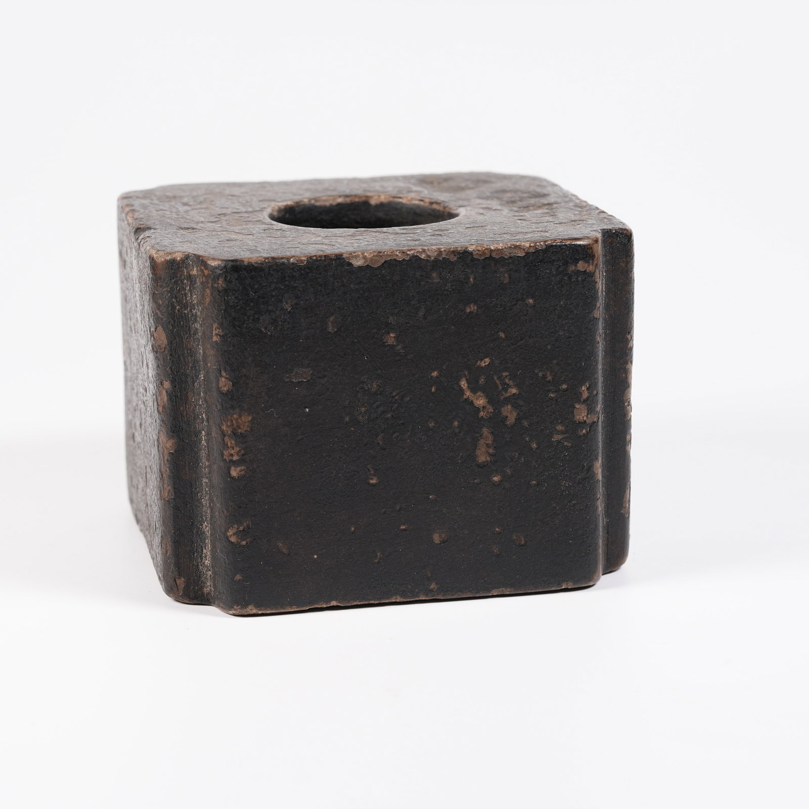 A SQUARE BLUESTONE ANGLED WATER VESSEL - 2