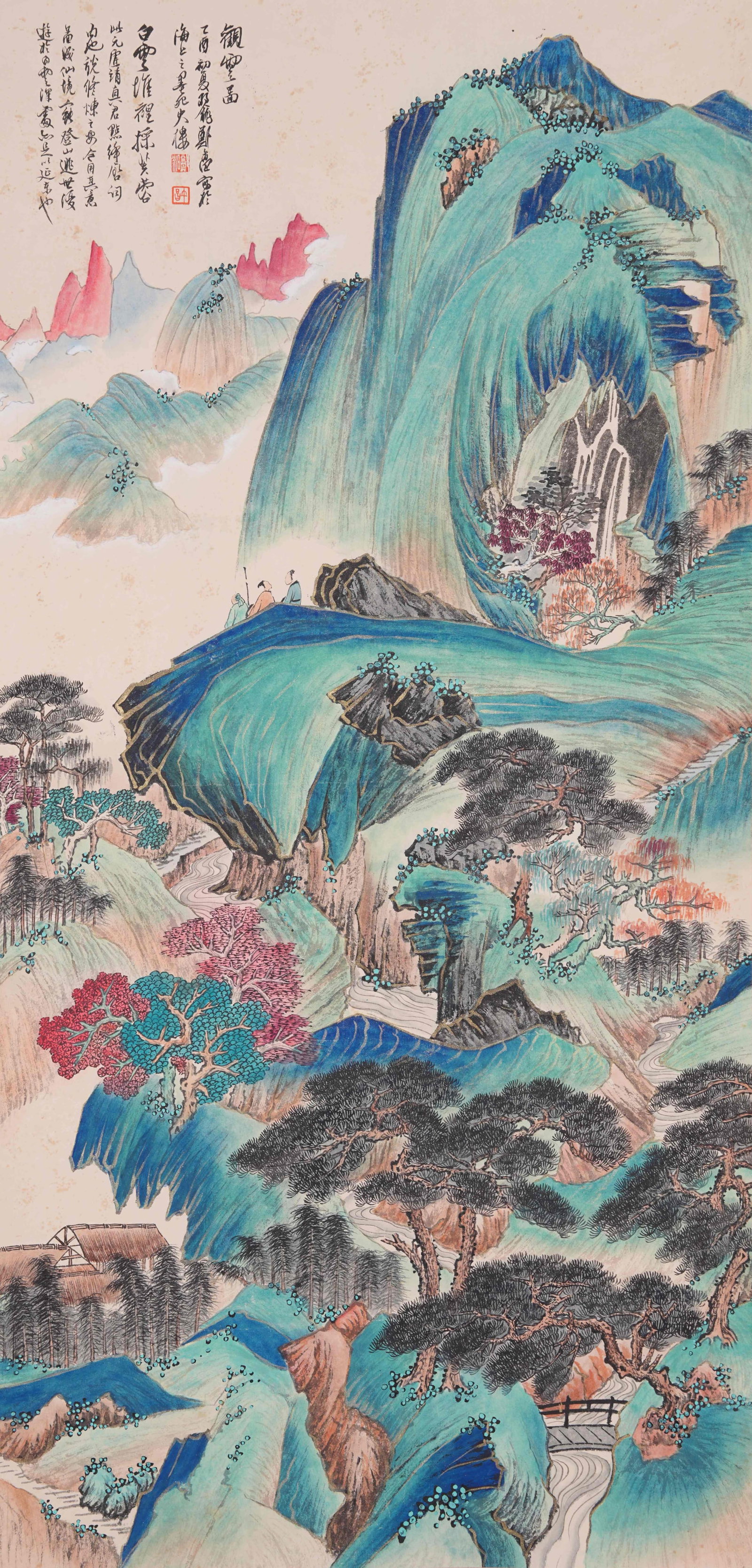 A LANDSCAPE PAINTING ON PAPER BY ZHENG WUCHANG.鄭午昌 (1 of 10)