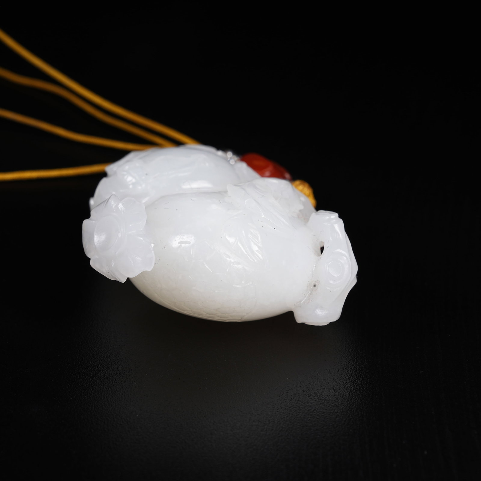 A HETIAN JADE PENDANT WITH MULTI-BLESSING PATTERN - 7