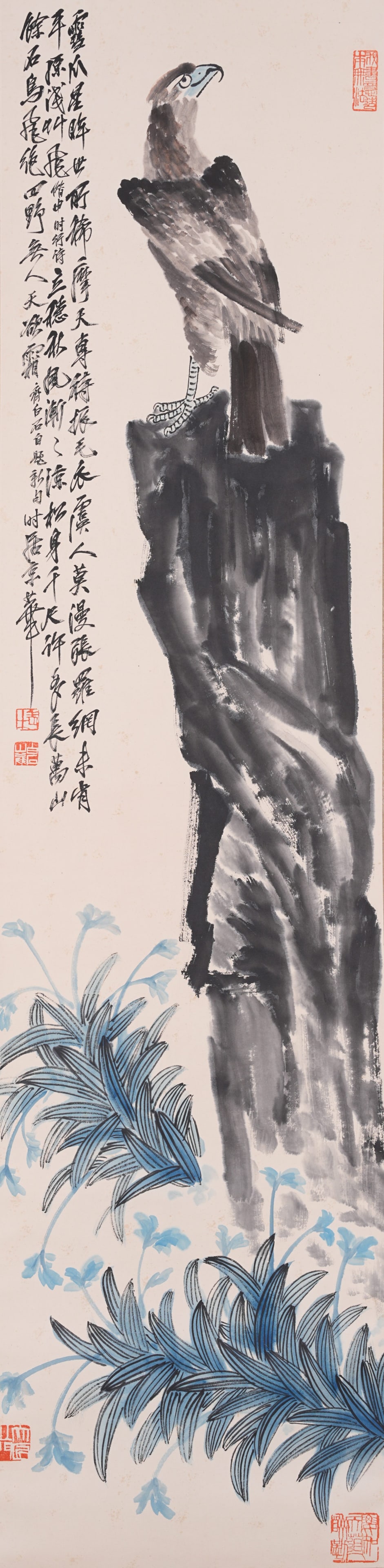 A EAGLE PAINTING ON PAPER BY QI BAISHI.齊白石 (1 of 11)