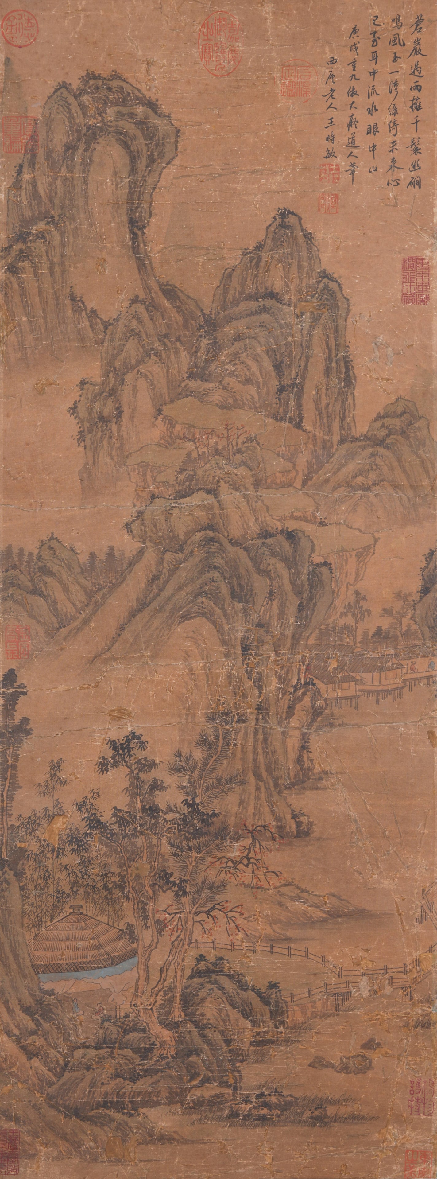 A LANDSCAPE PAINTING ON SILK BY WANG SHIMIN.王時敏 (1 of 9)