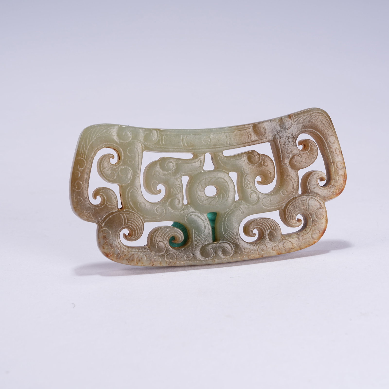 A ANCIENT JADE DRAGON PATTERN PENDANT: Ancient Jade Dragon Pattern Pendant