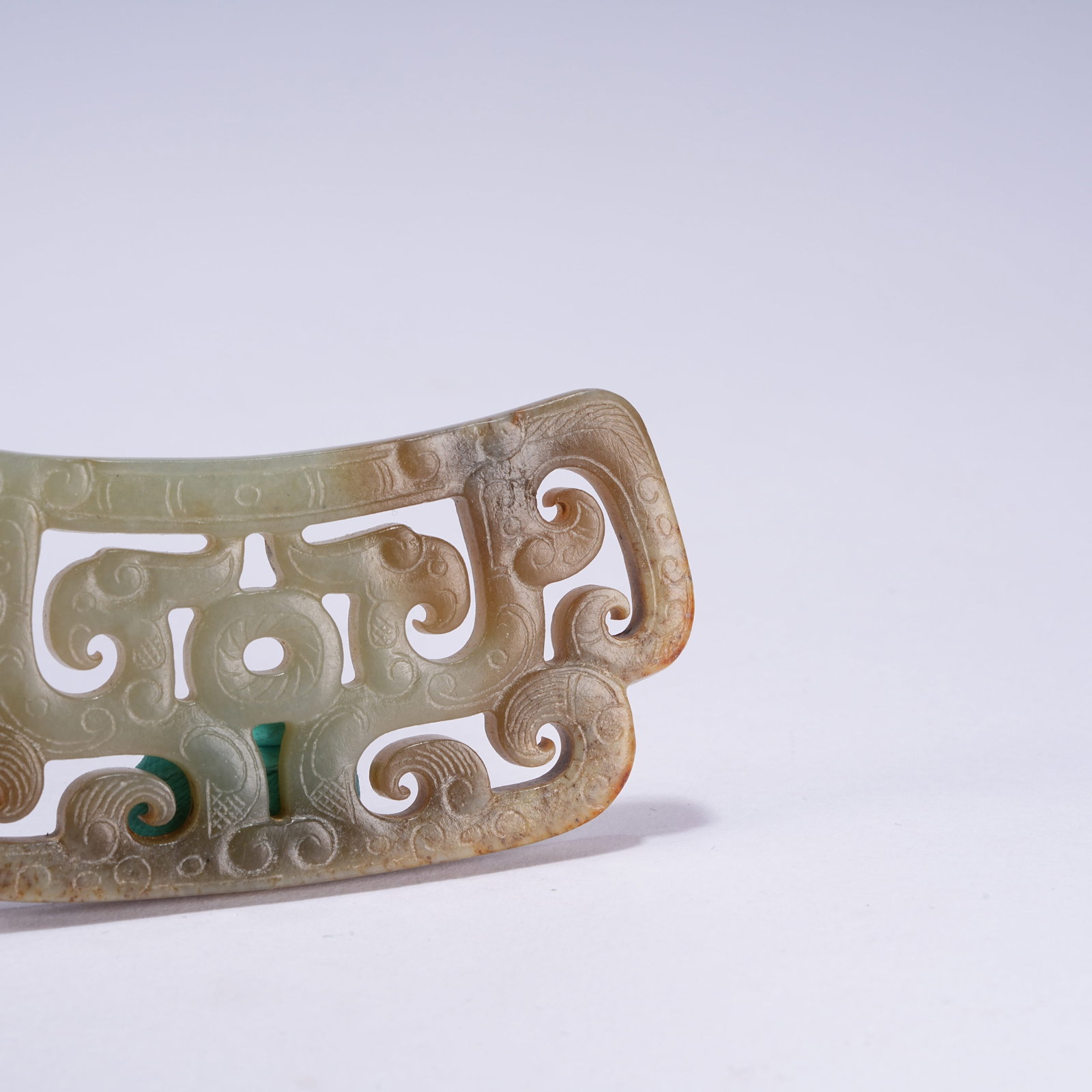 A ANCIENT JADE DRAGON PATTERN PENDANT - 2