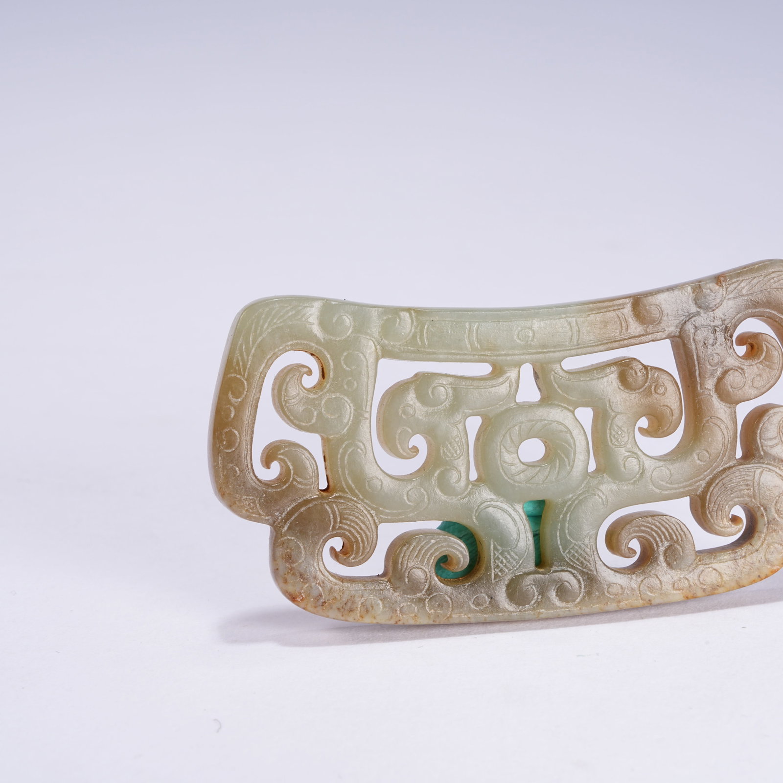 A ANCIENT JADE DRAGON PATTERN PENDANT - 3