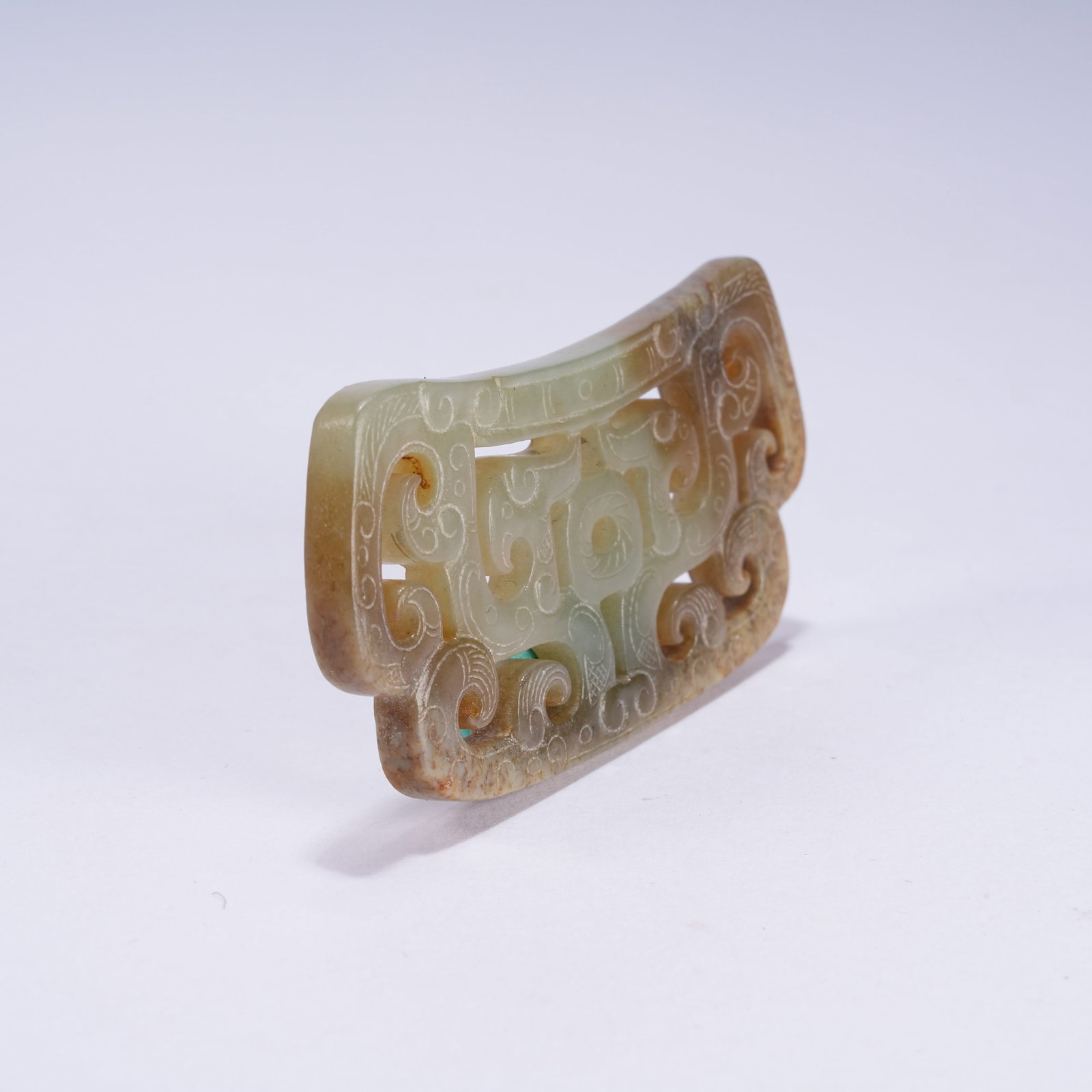 A ANCIENT JADE DRAGON PATTERN PENDANT - 4