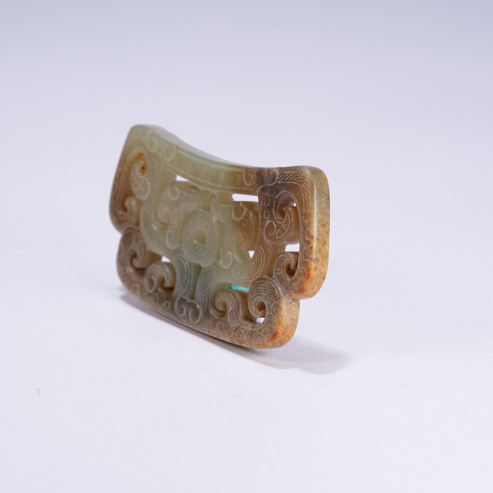 A ANCIENT JADE DRAGON PATTERN PENDANT - 5