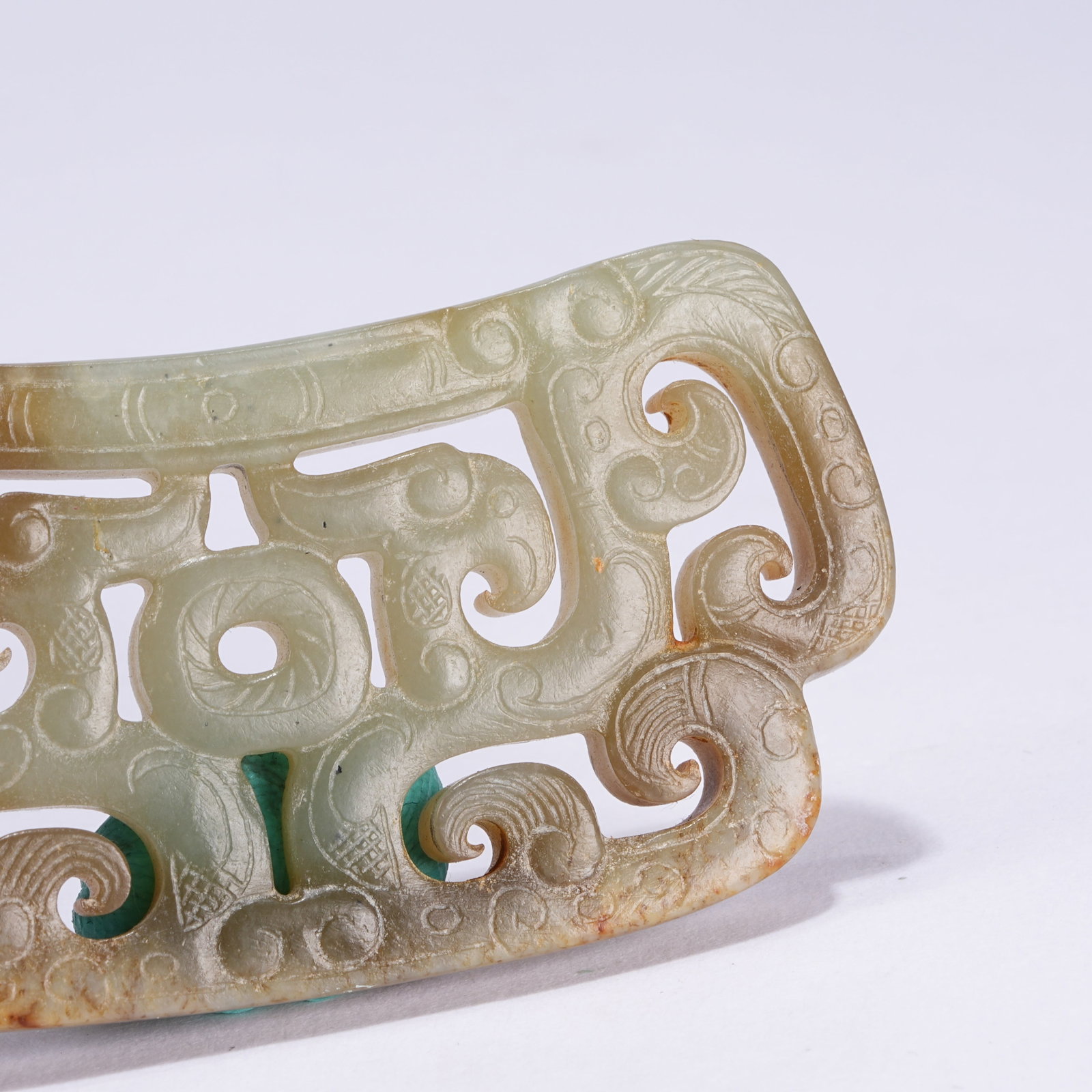 A ANCIENT JADE DRAGON PATTERN PENDANT - 6