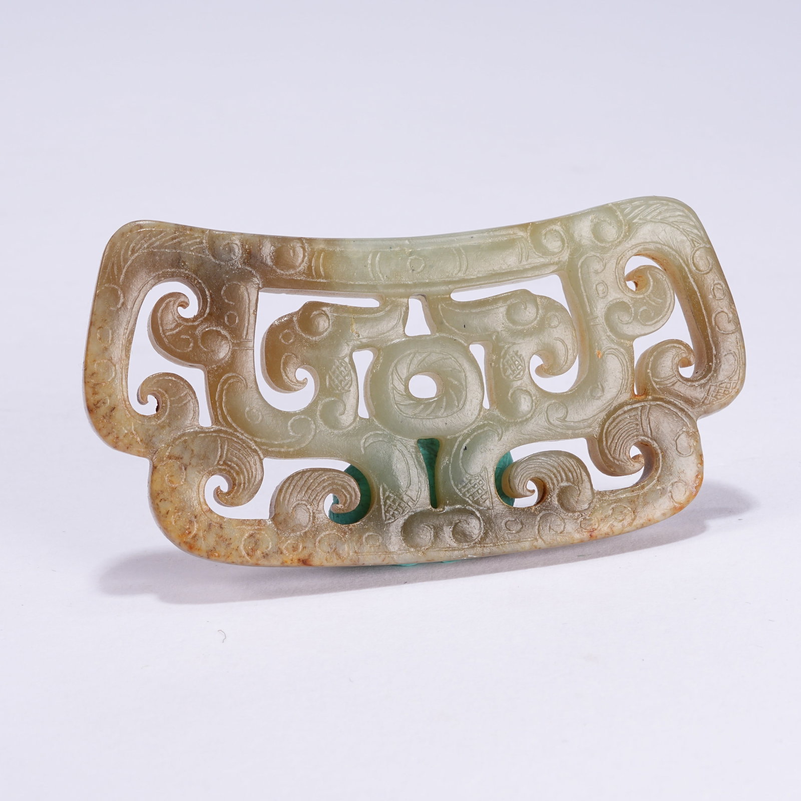 A ANCIENT JADE DRAGON PATTERN PENDANT - 7