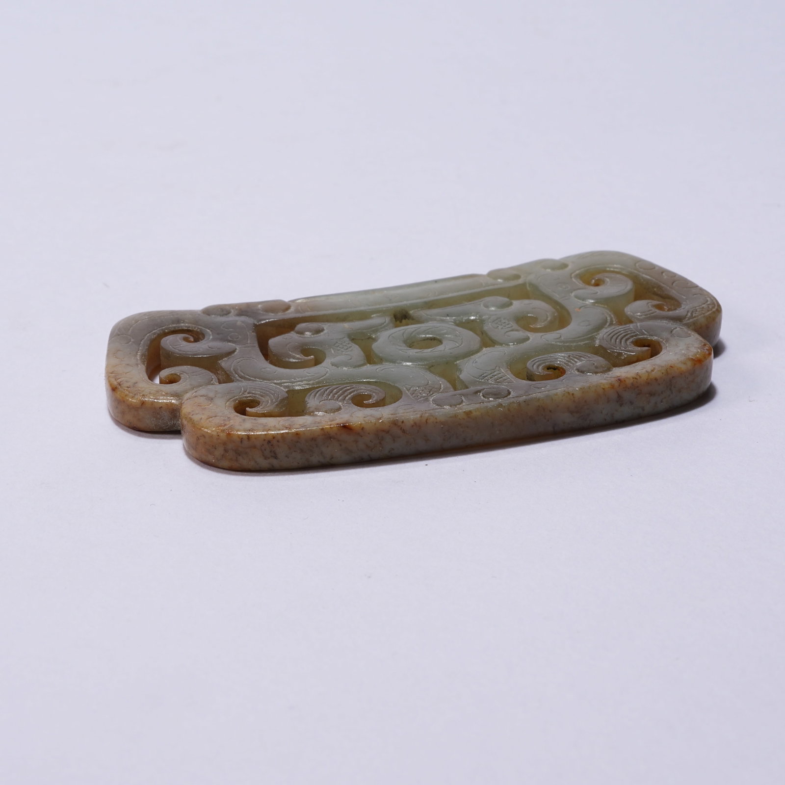 A ANCIENT JADE DRAGON PATTERN PENDANT - 8