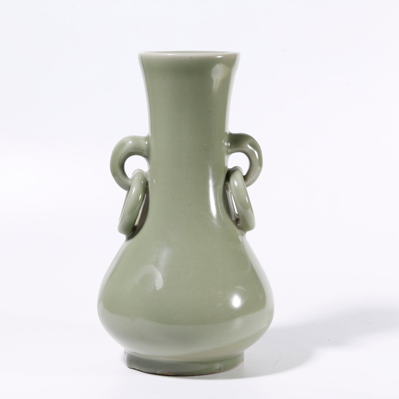 A DOUBLE RING-HANDLED VASE FROM LONGQUAN KILN (1 of 9)