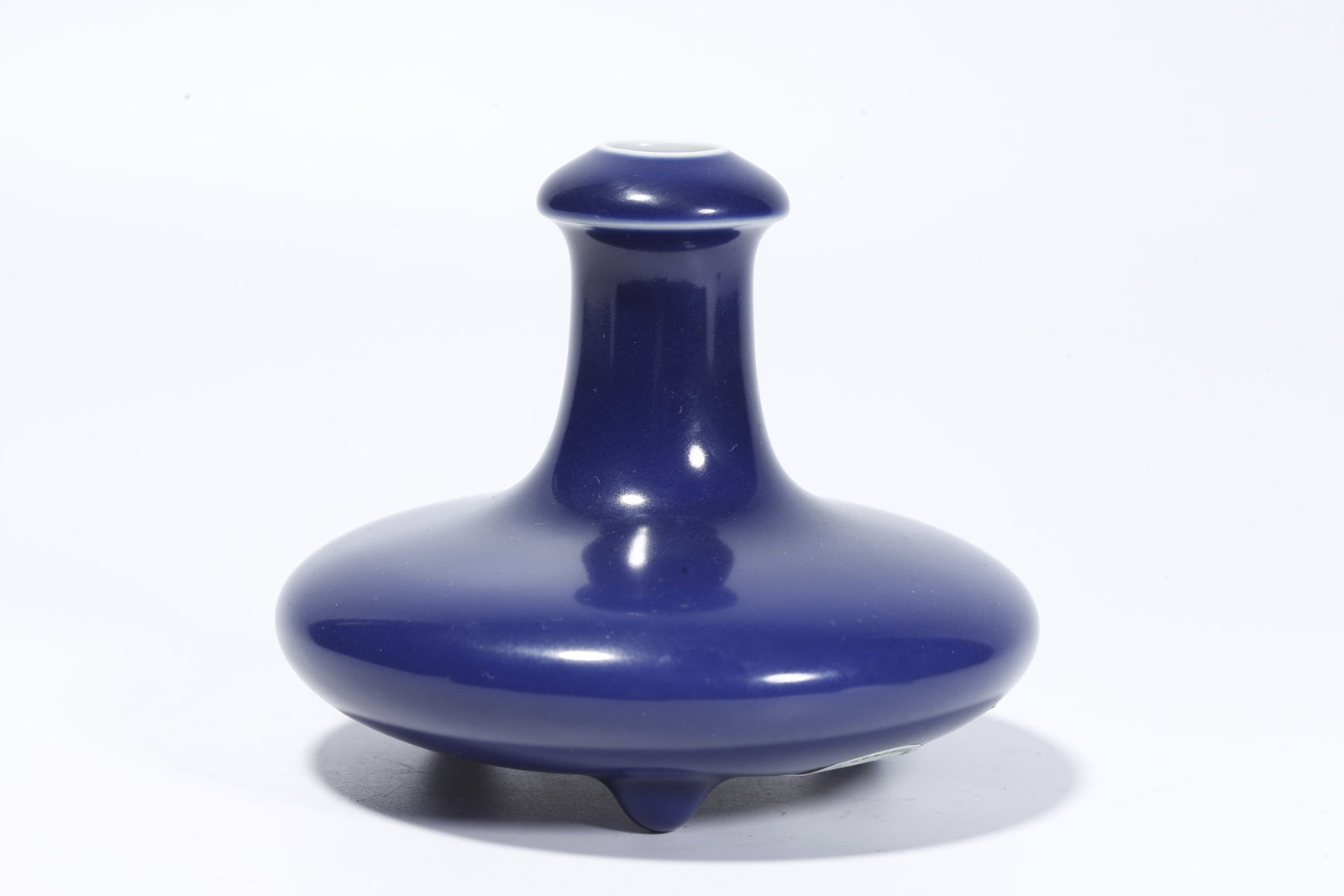 A BLUE-GLAZED FLAT BOTTLE - 4