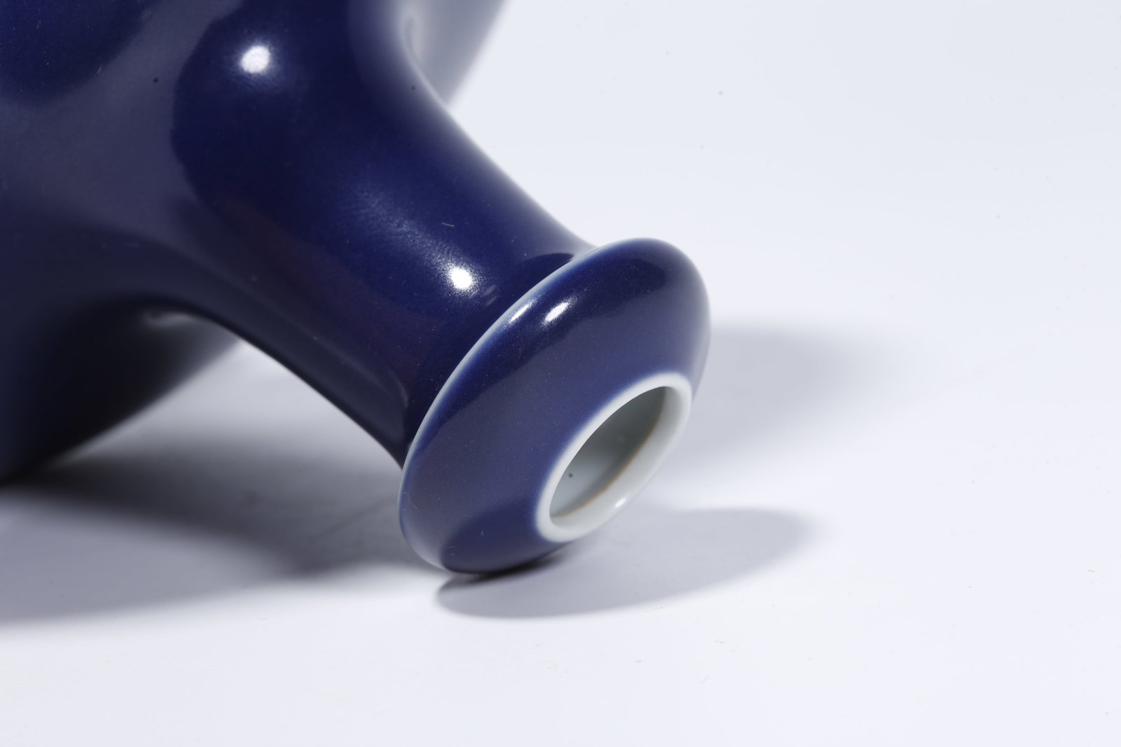 A BLUE-GLAZED FLAT BOTTLE - 7
