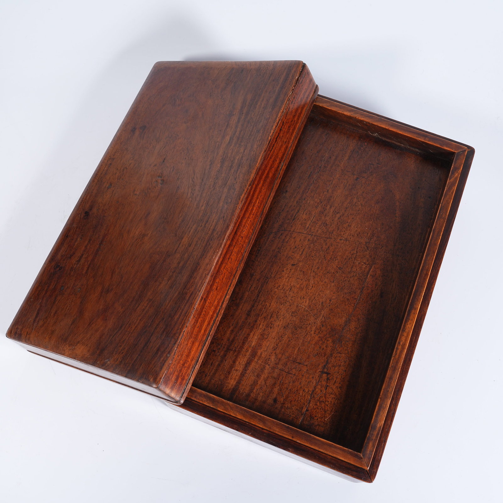 A SQUARE HUANGHUALI WOOD COVERED BOX (1 of 8)