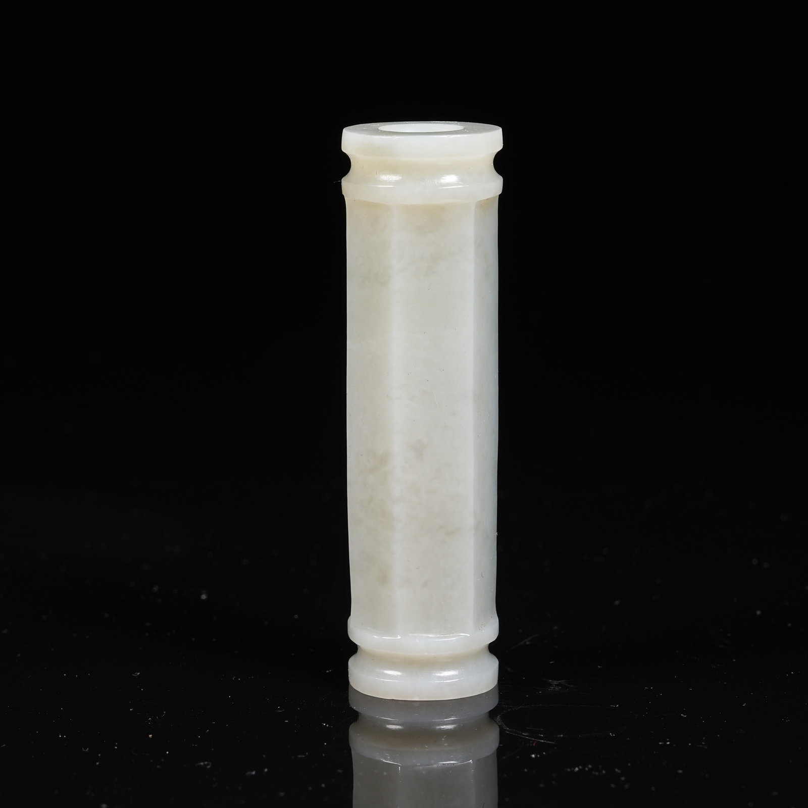 A HEXAGONAL NEPHRITE TUBE BEAD (1 of 9)