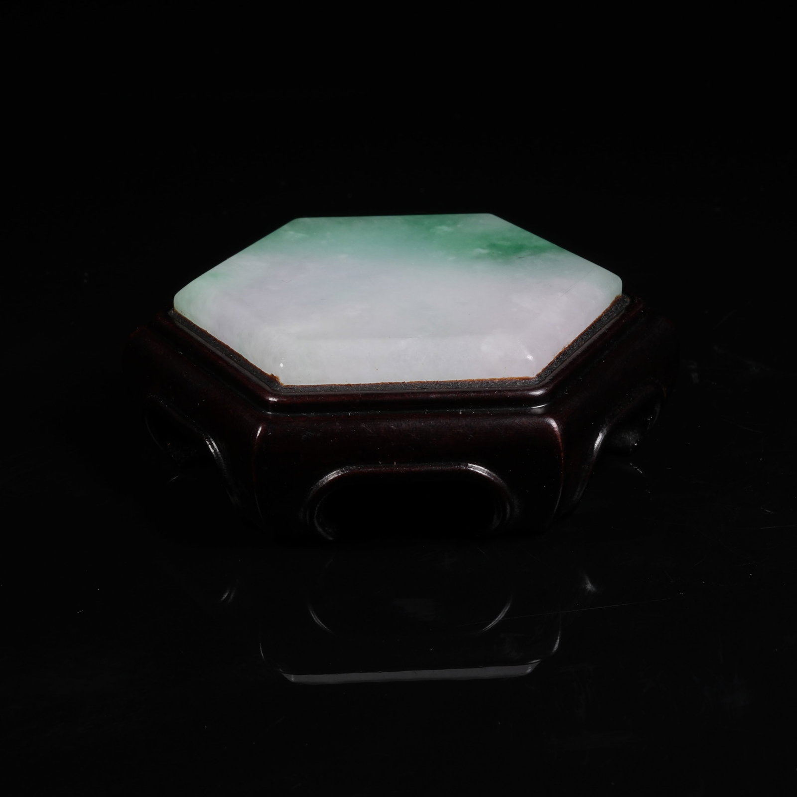 A JADEITE HEXAGONAL ORNAMENT - 2