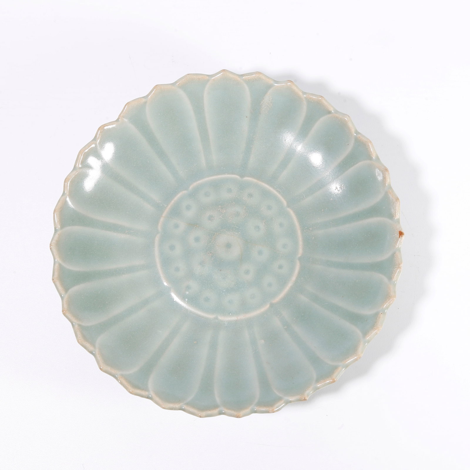 A LOTUS-SHAPED DISH FROM LONGQUAN KILN: Lotus-Shaped Dish from Longquan Kiln
