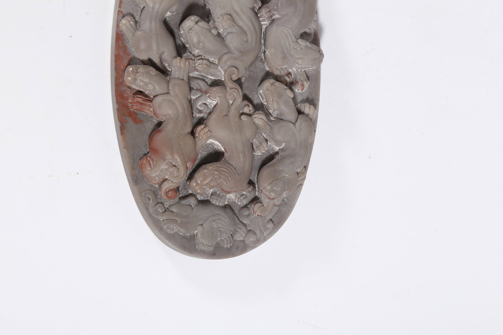 A STONE PAPERWEIGHT WITH BEAST PATTERN - 2