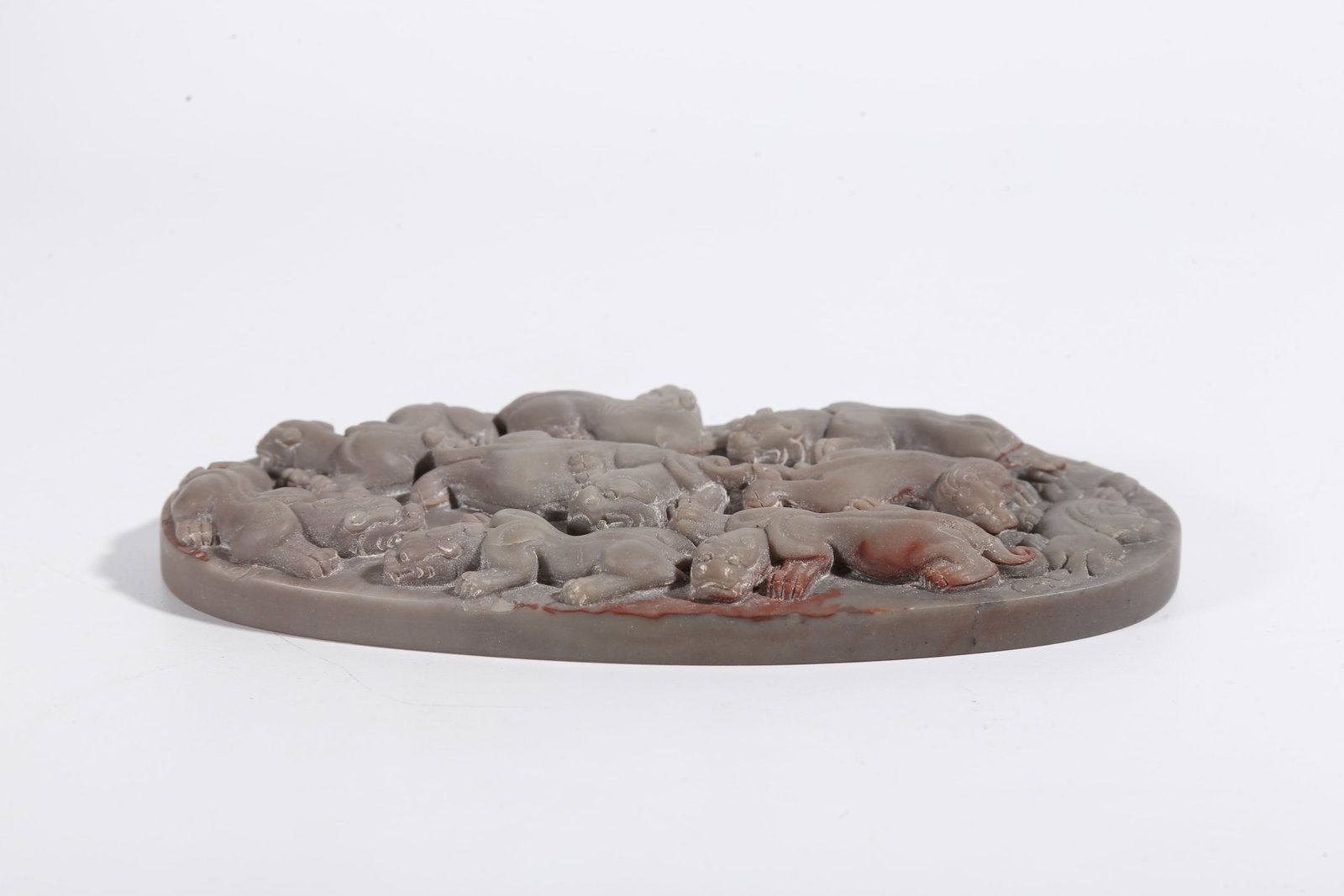 A STONE PAPERWEIGHT WITH BEAST PATTERN - 4