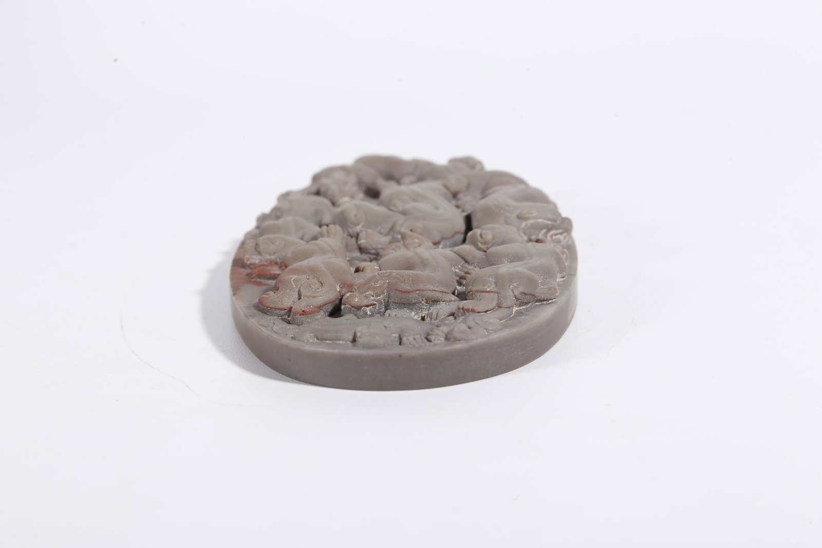 A STONE PAPERWEIGHT WITH BEAST PATTERN - 5