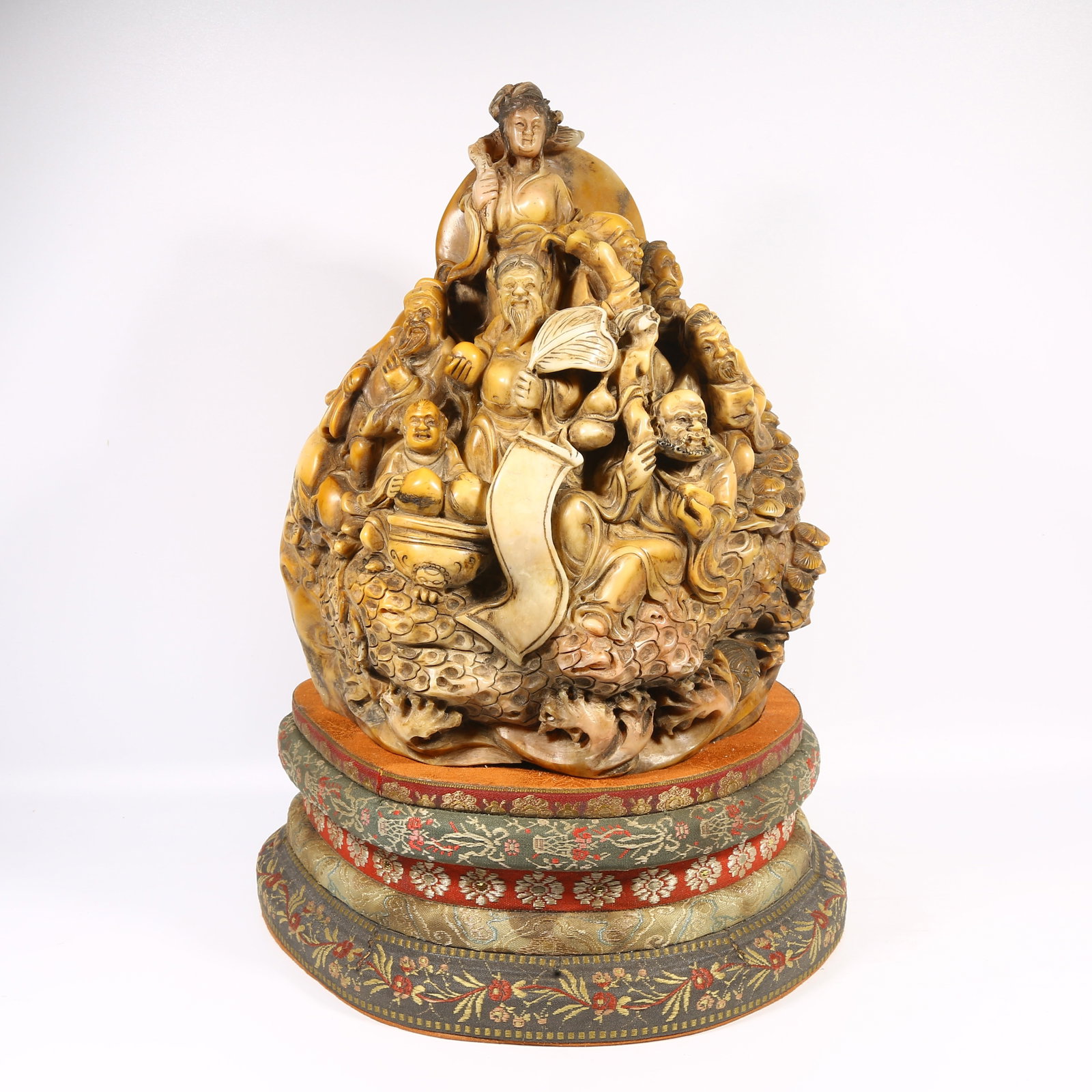 A SHOUSHAN STONE EIGHT IMMORTALS FIGURES MINIATURE MOUNTAIN (1 of 10)