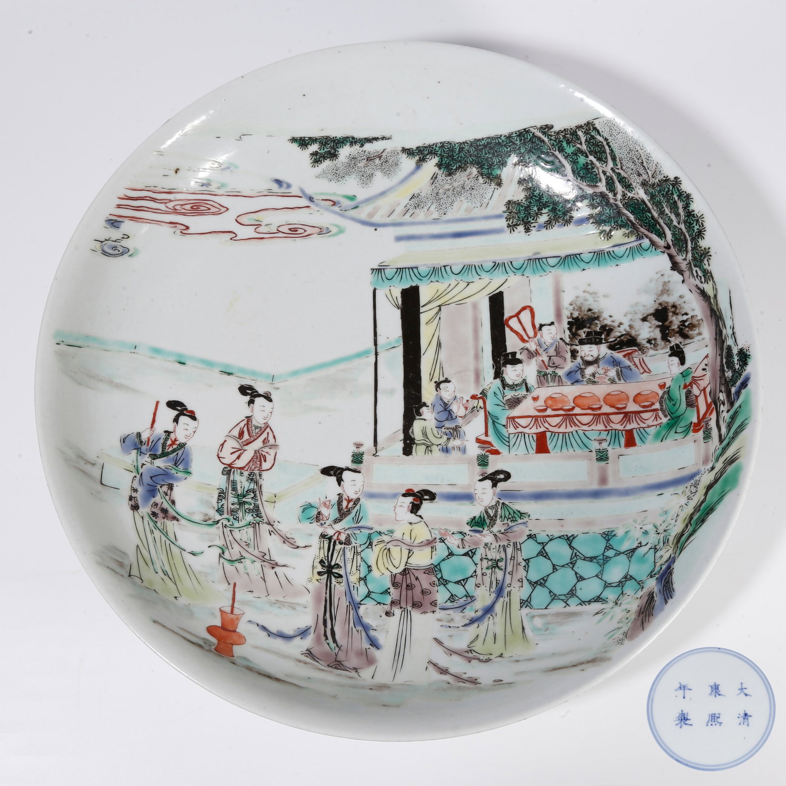 A WUCAI PLATE WITH FIGURE STORY PATTERN (1 of 11)