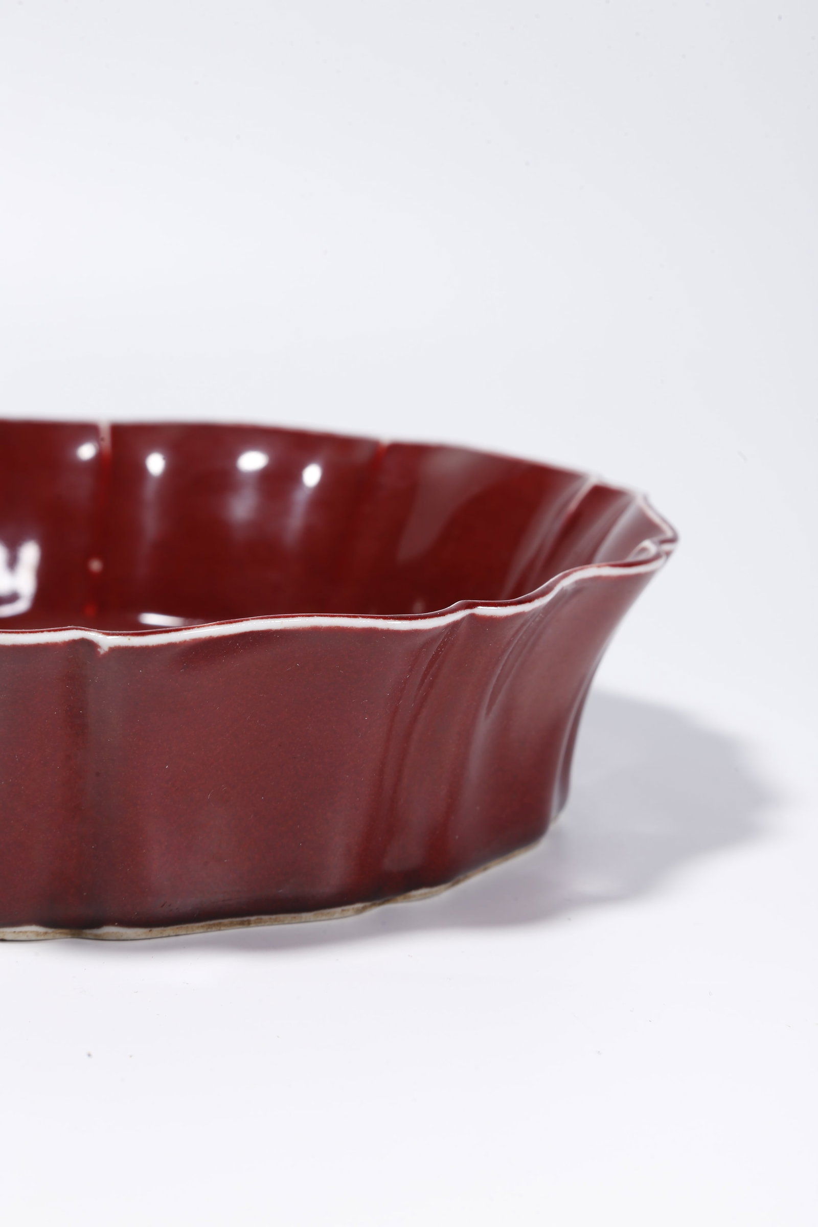 A RED-GLAZED BRUSH WASHER - 5
