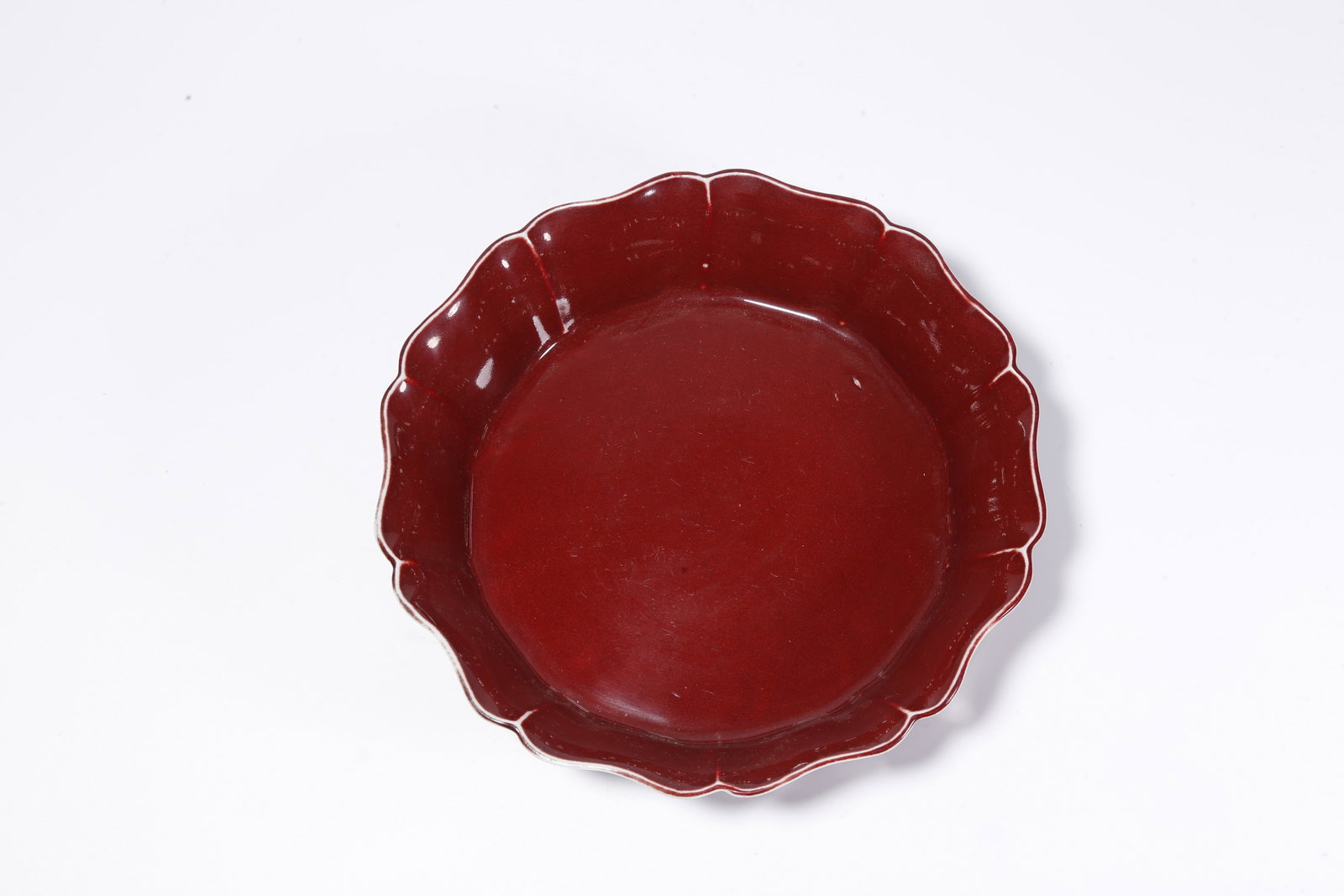 A RED-GLAZED BRUSH WASHER - 6
