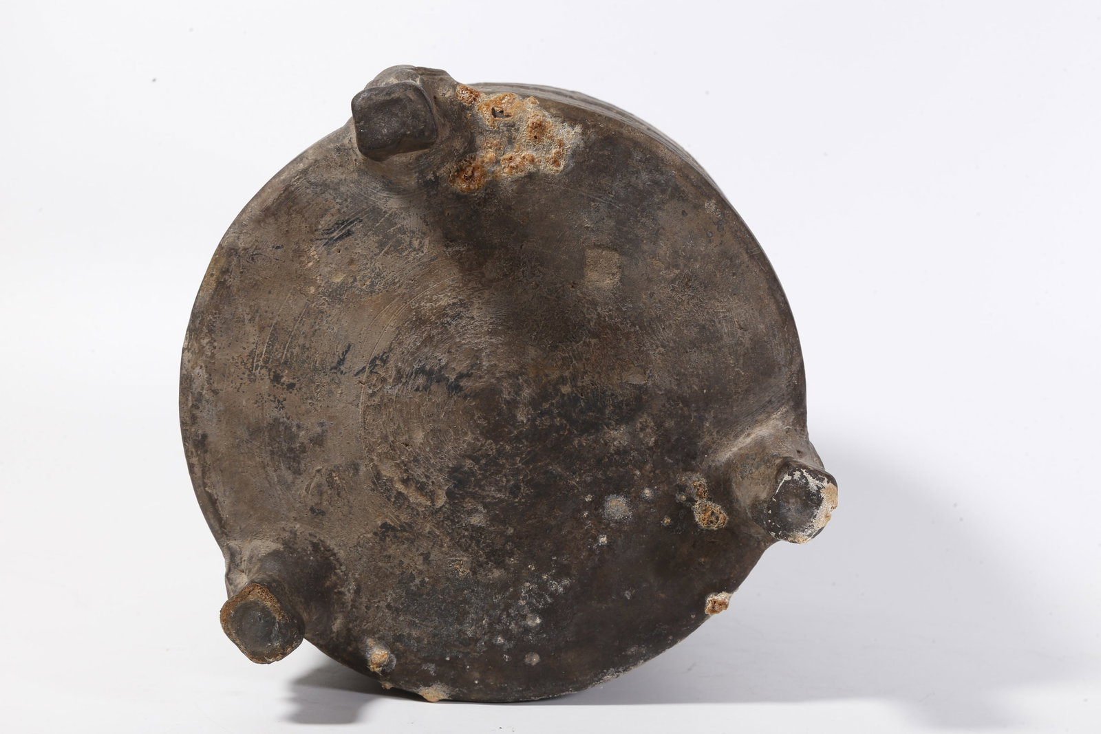 A BLACK POTTERY GRANARY JAR WITH STRING PATTERN - 9
