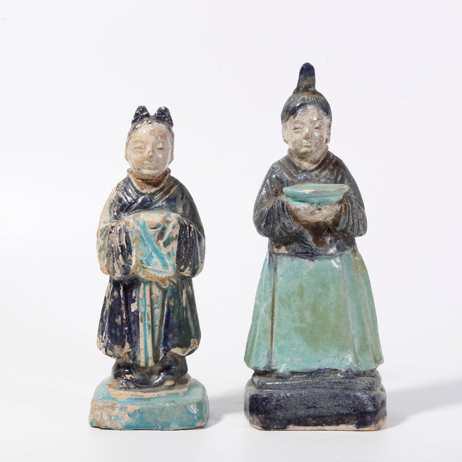 A PAIR OF TRI-COLOR FIGURE-SHAPED ORNAMENTS (1 of 9)