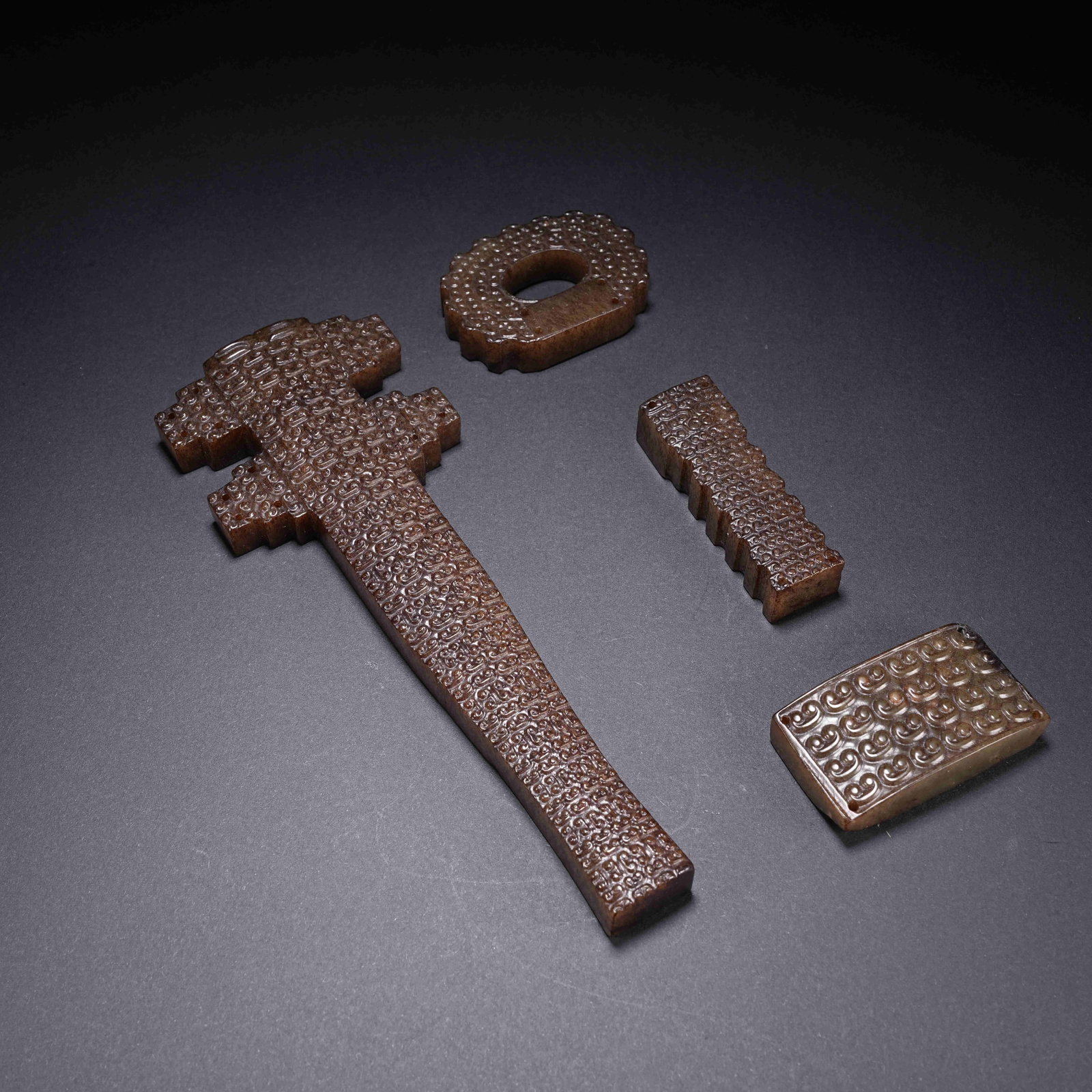 A ANCIENT JADE SWORD ORNAMENTS (1 of 10)