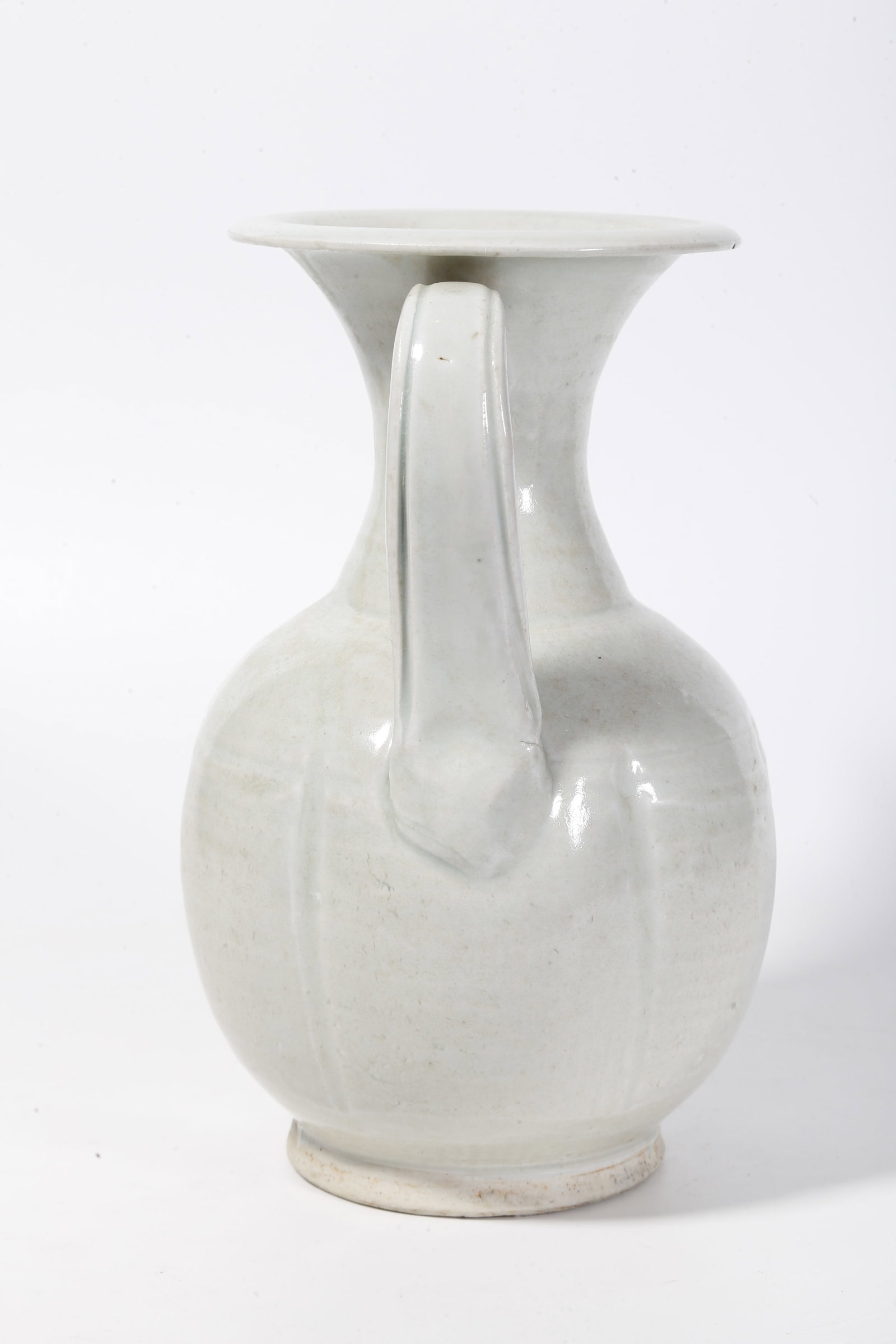 A SHADOW CELADON MELON-RIBBED EWER - 4
