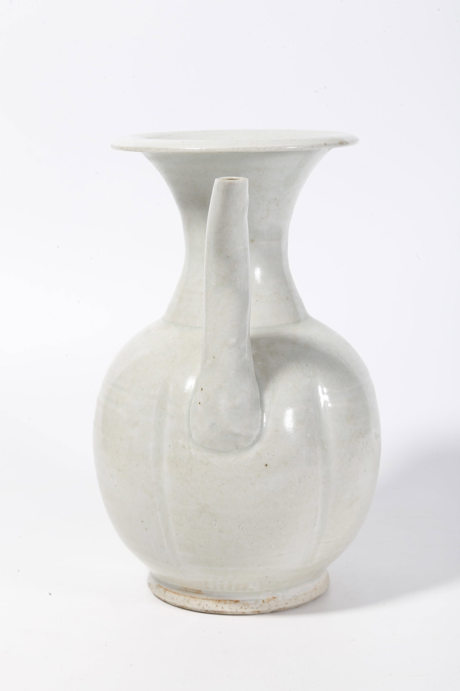 A SHADOW CELADON MELON-RIBBED EWER - 6