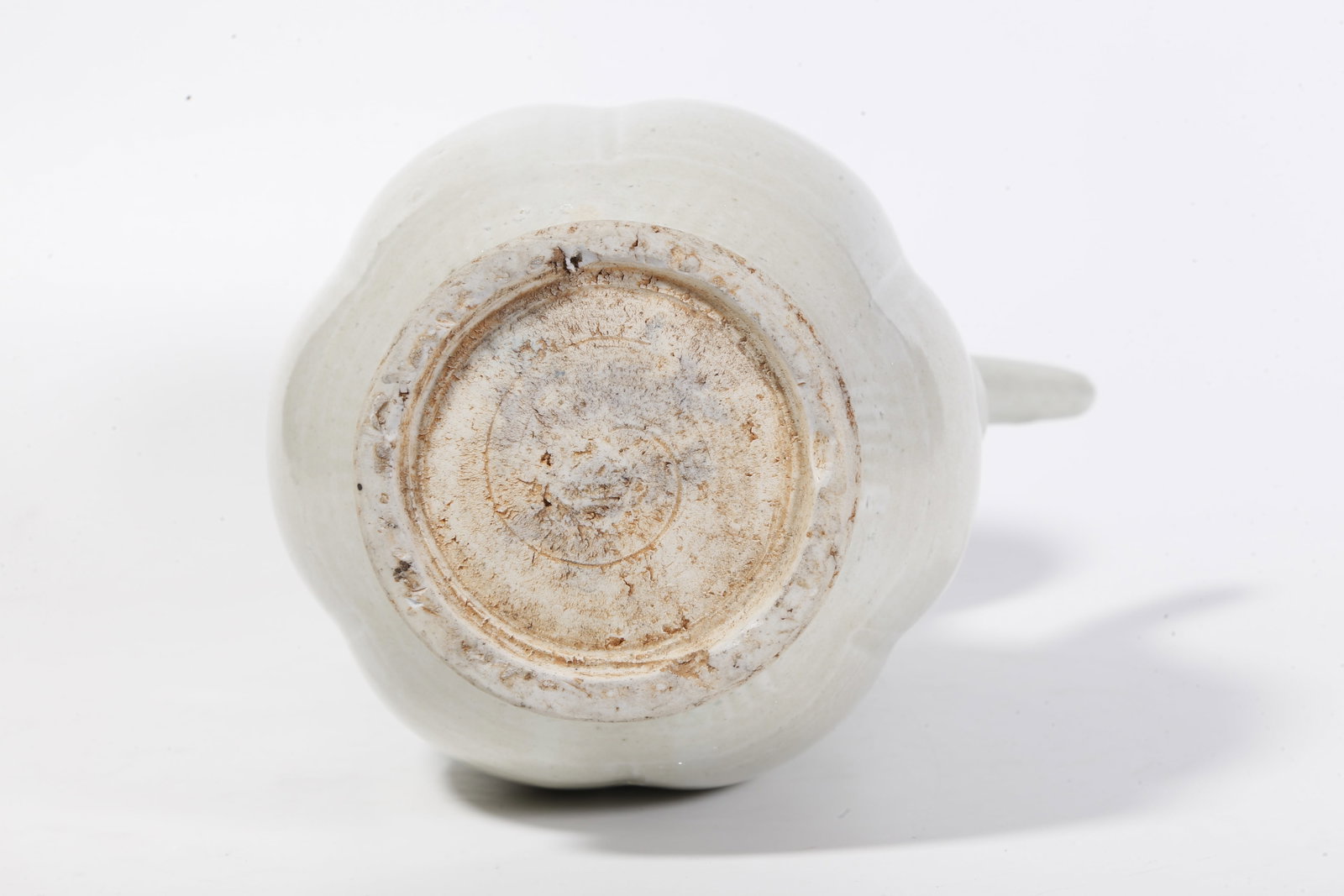 A SHADOW CELADON MELON-RIBBED EWER - 9