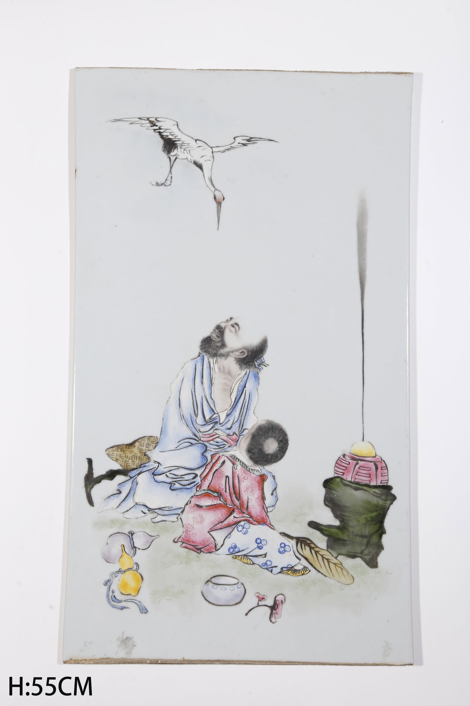 A FAMILLE ROSE PORCELAIN PANEL WITH FIGURE STORY PATTERN: Famille Rose Porcelain Panel with Figure Story Pattern