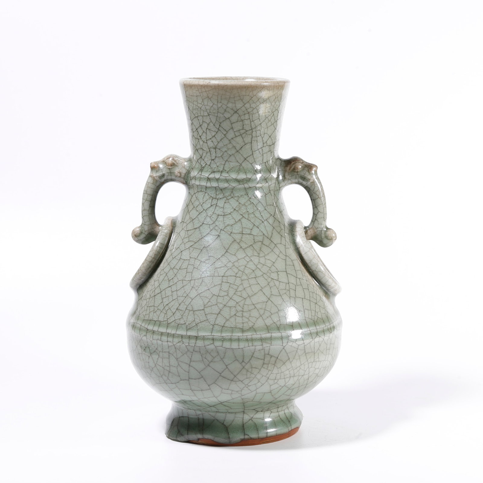 A DOUBLE RING-HANDLED VASE FROM LONGQUAN KILN (1 of 9)