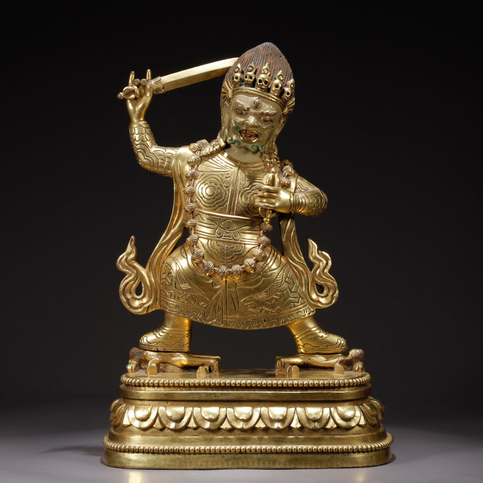 A GILDED BRONZE ACALA (IMMOVABLE WISDOM KING) STATUE (1 of 9)