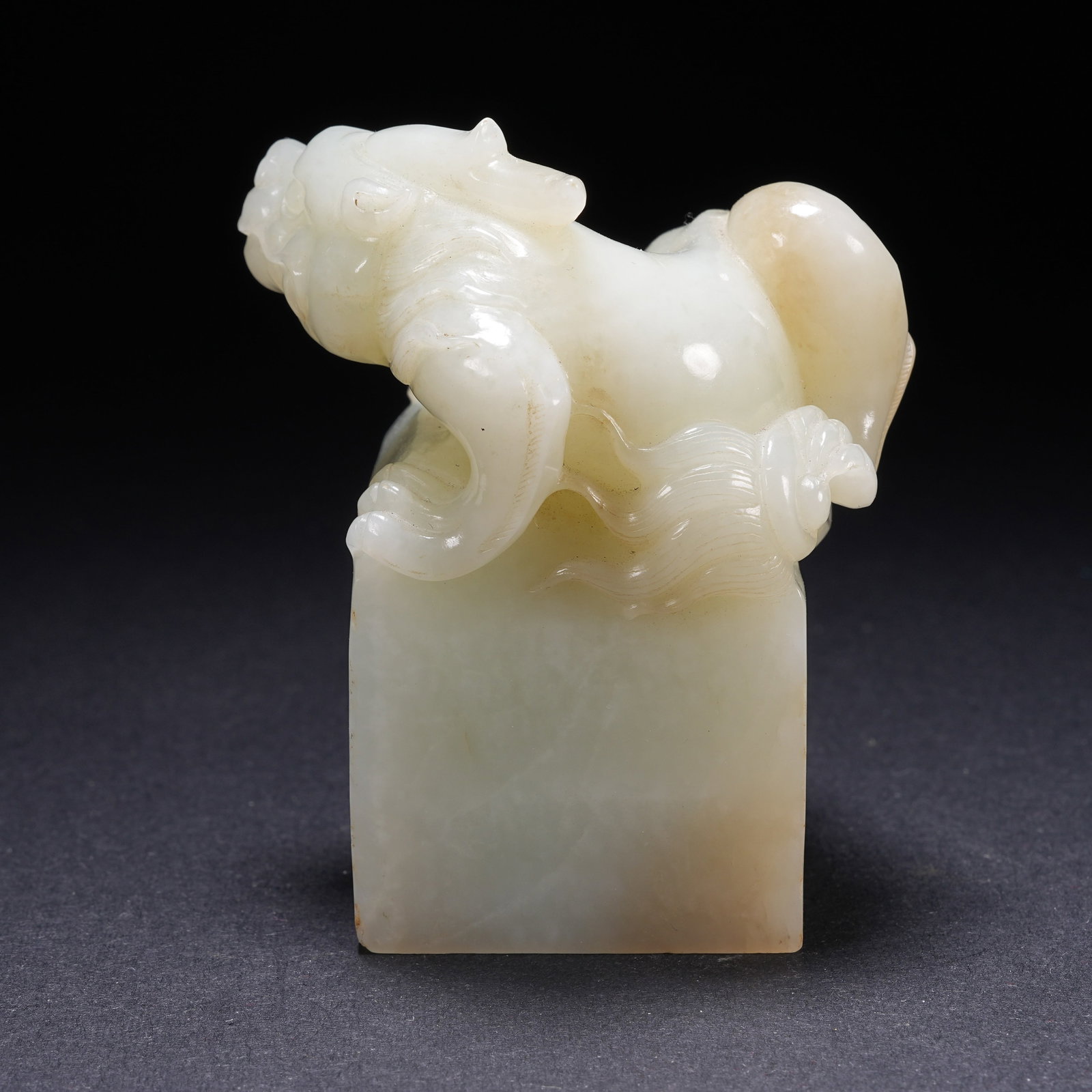 A HETIAN JADE BEAST BUTTON SEAL - 4